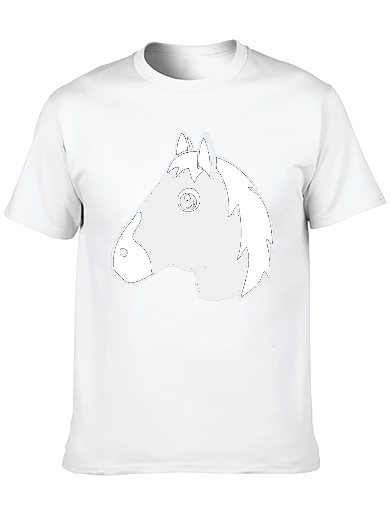 Black T-Shirt with Horse Head Graphic