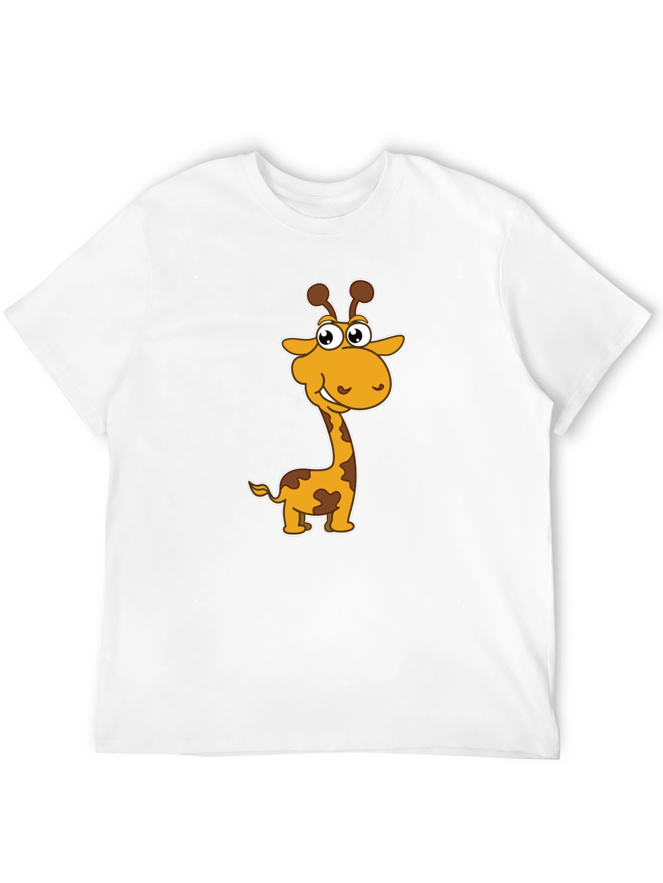 Cartoon Giraffe Graphic Tee - Mens Black T-Shirt