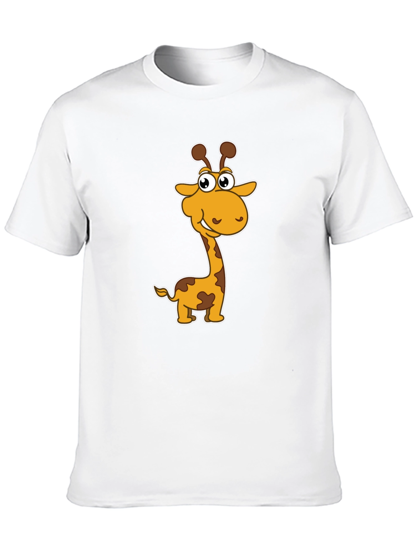 Cartoon Giraffe Graphic Tee - Mens Black T-Shirt