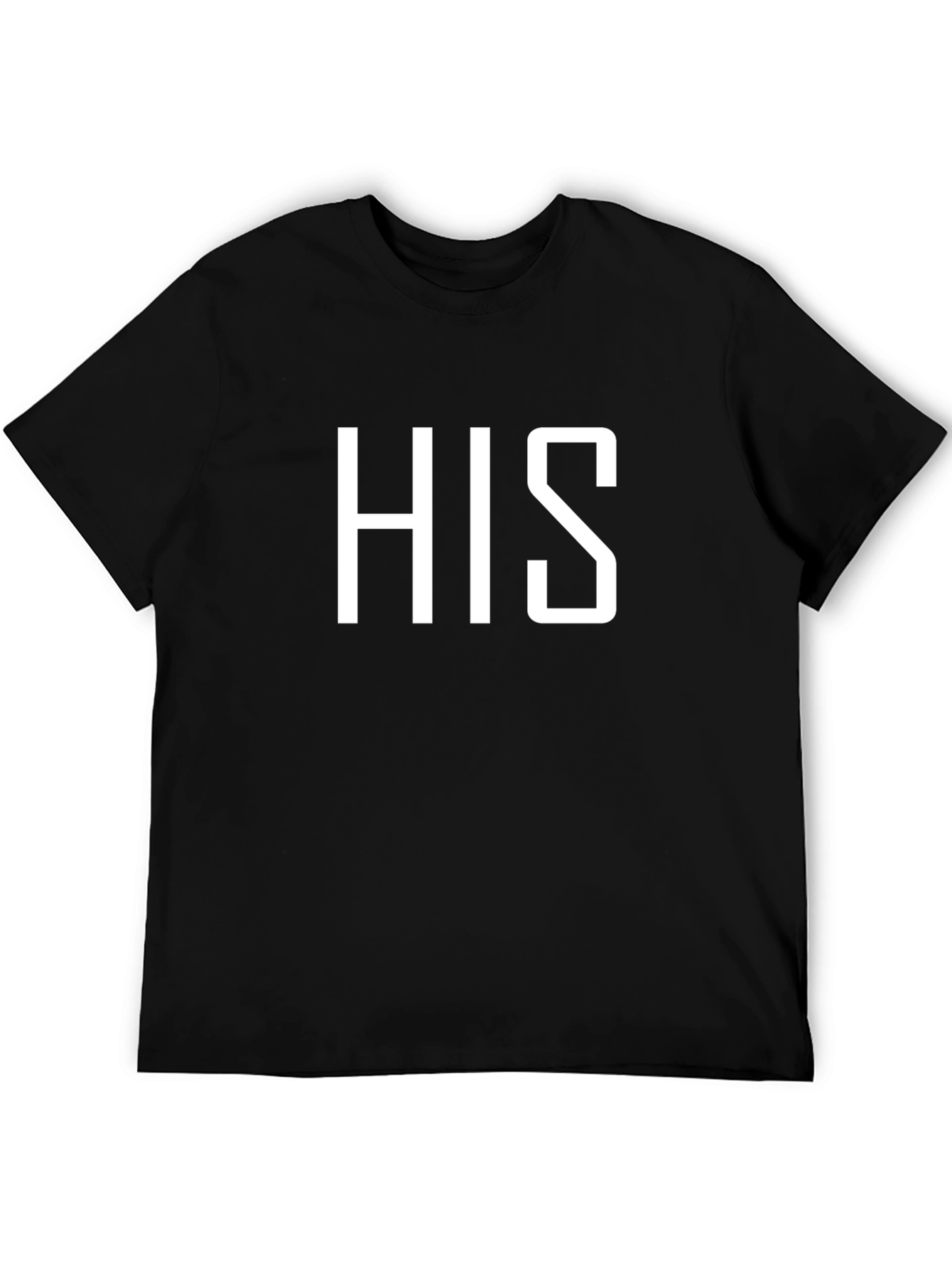 HIS Graphic Tee - Black Crew Neck Cotton T-Shirt