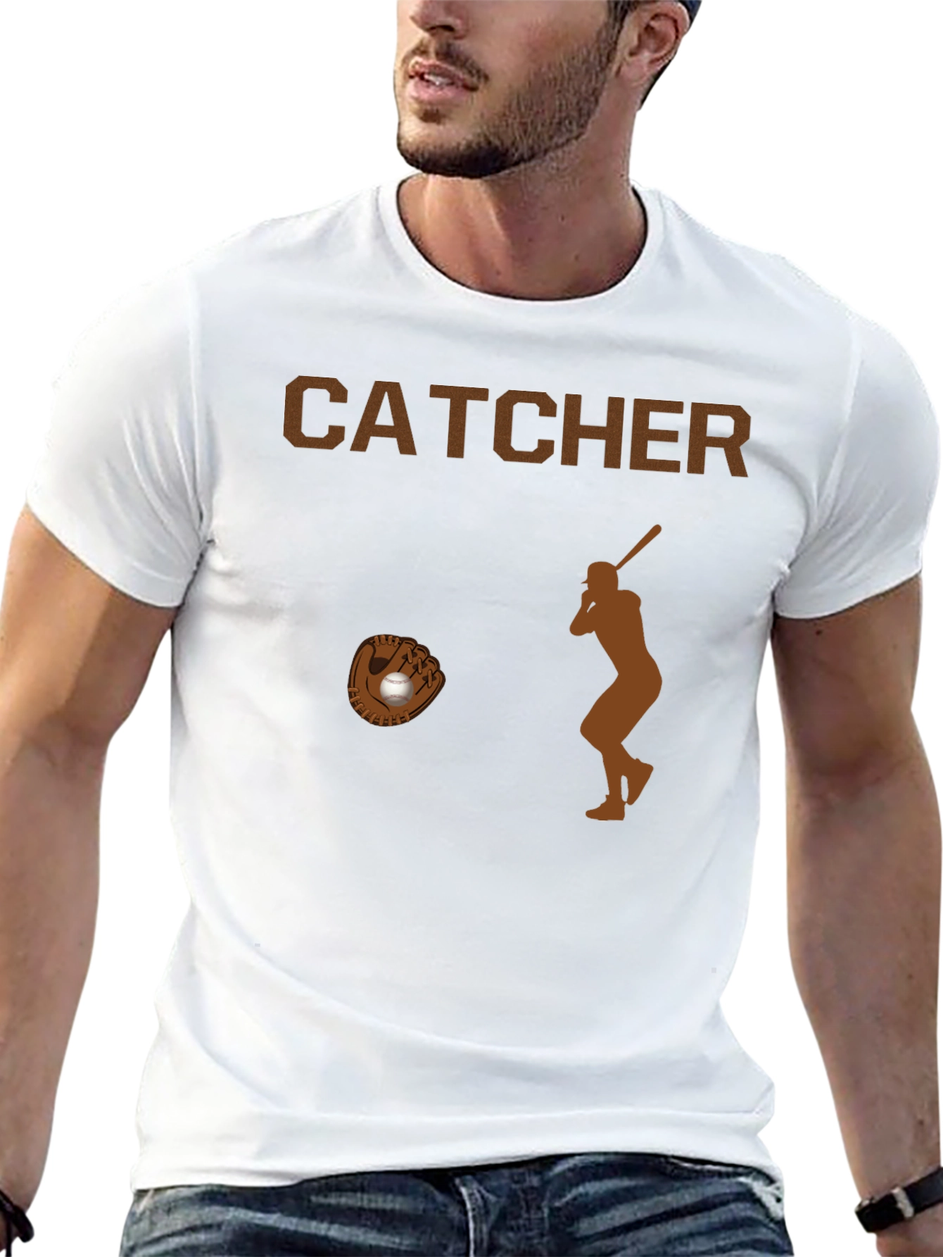 Catcher Baseball Graphic T-Shirt