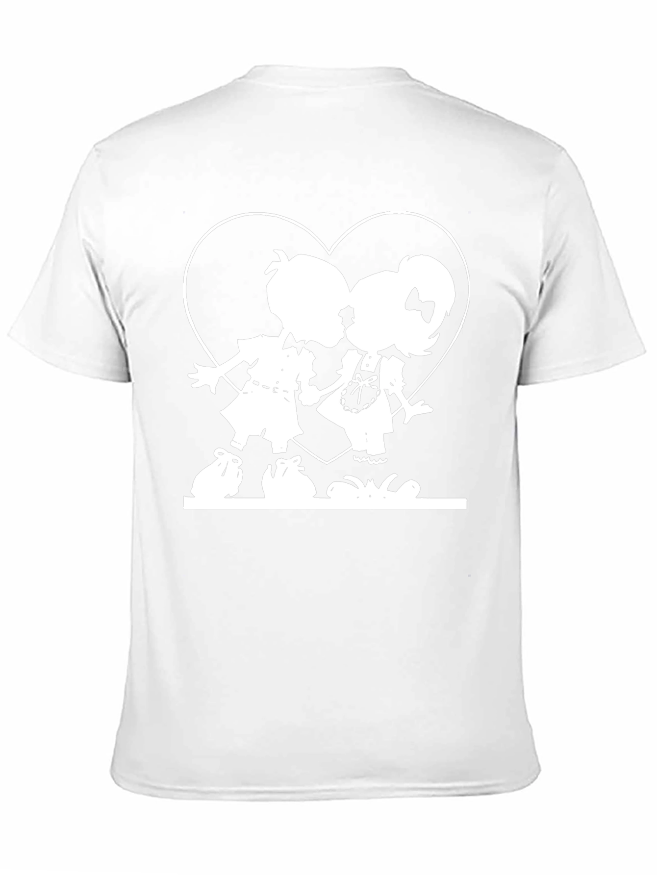 Cute Kissing Kids Graphic Tee - Black