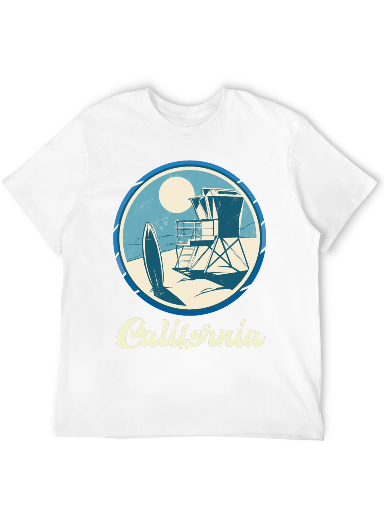 California Surf Scene Graphic T-Shirt - Black