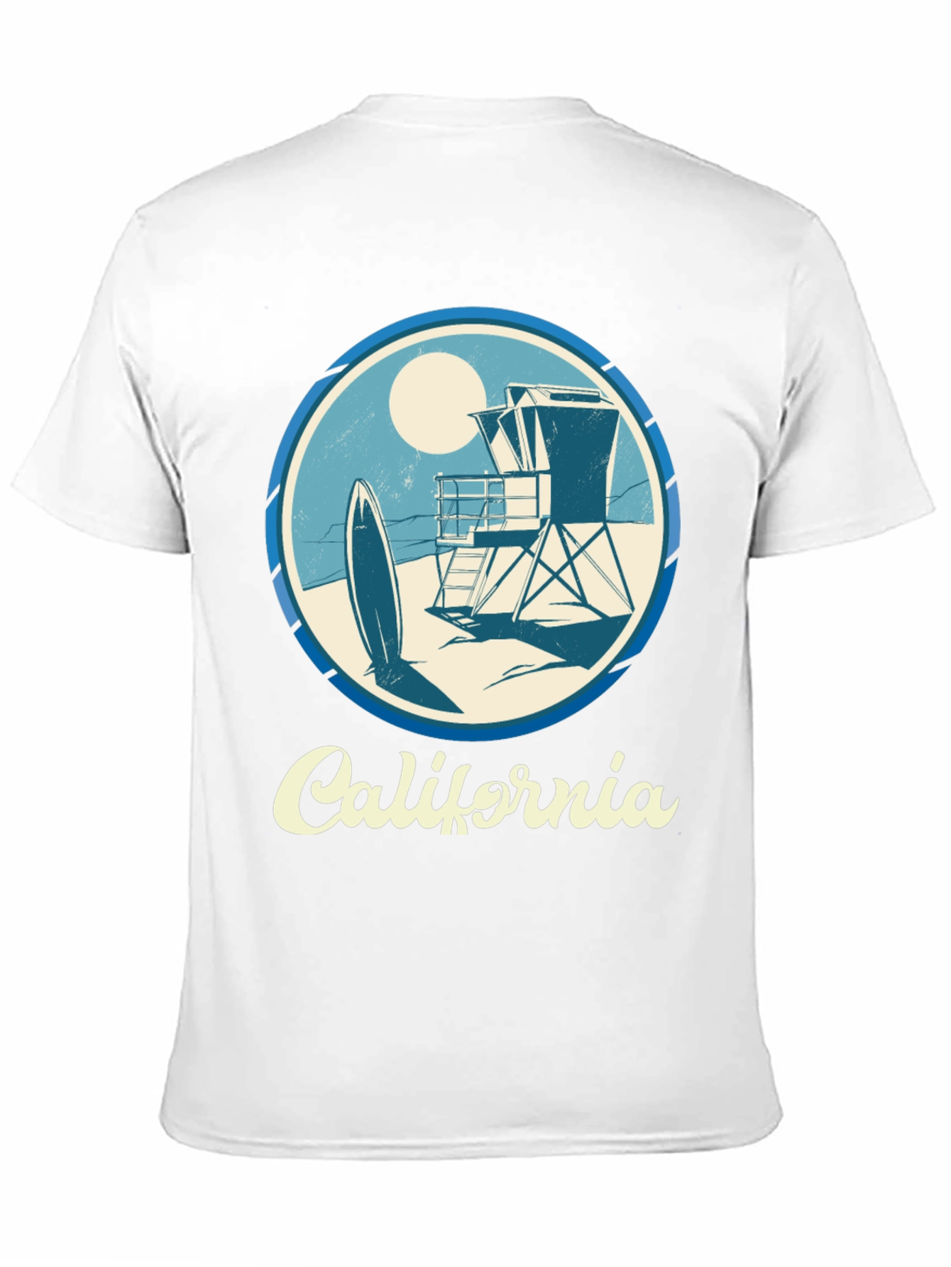 California Surf Scene Graphic T-Shirt - Black