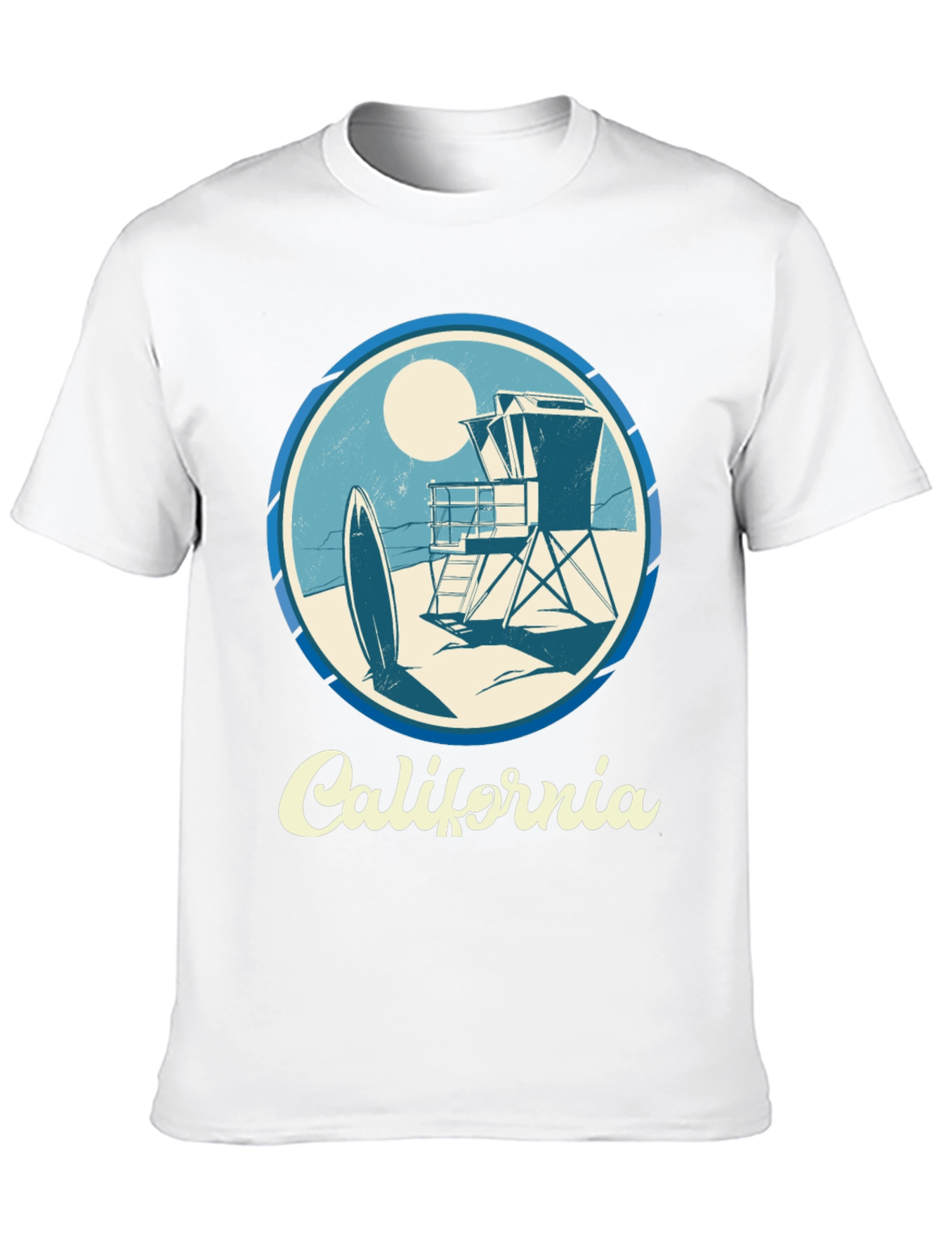 California Surf Scene Graphic T-Shirt - Black
