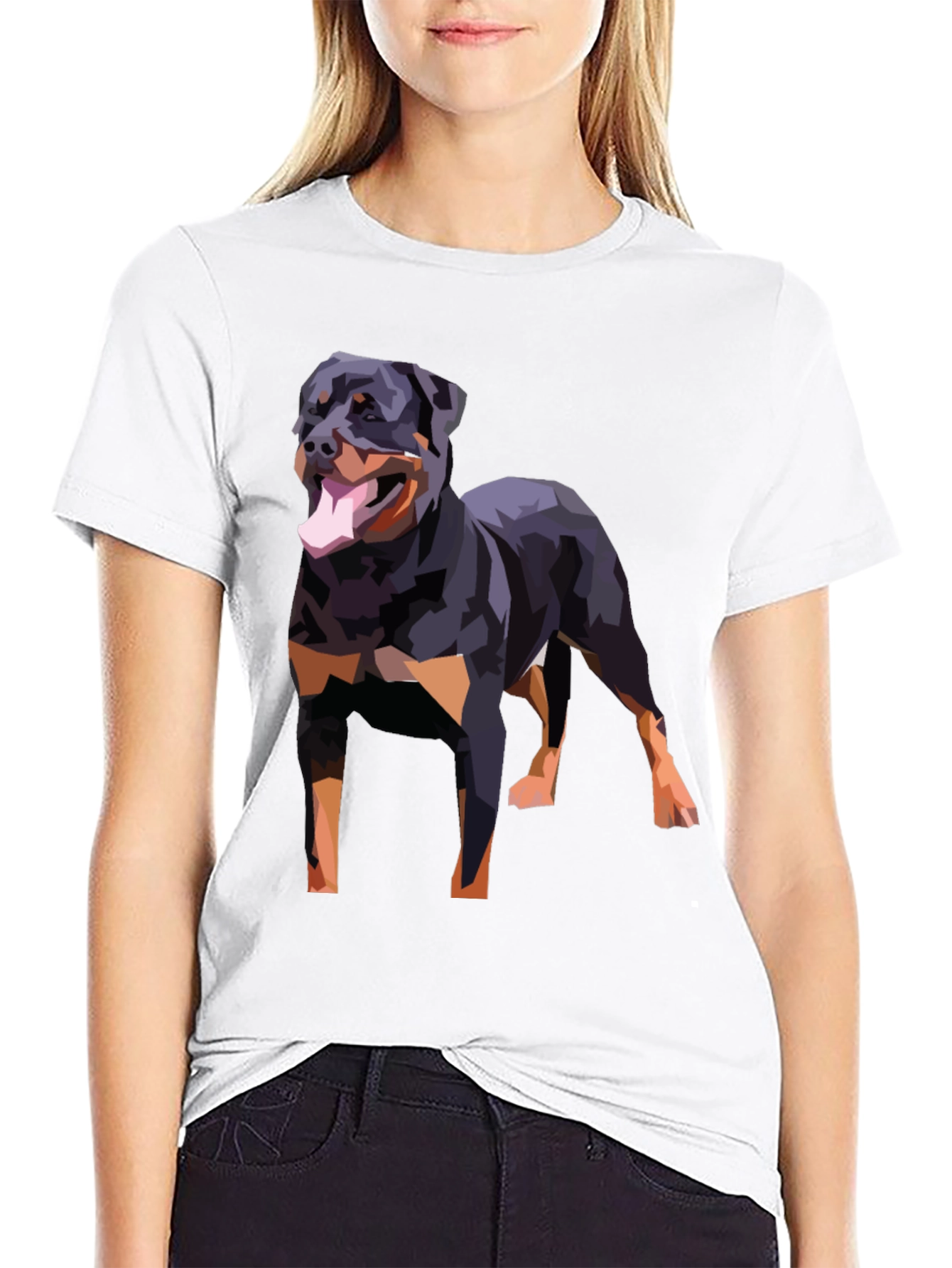 Rottweiler Dog Graphic Tee - Black Short Sleeve