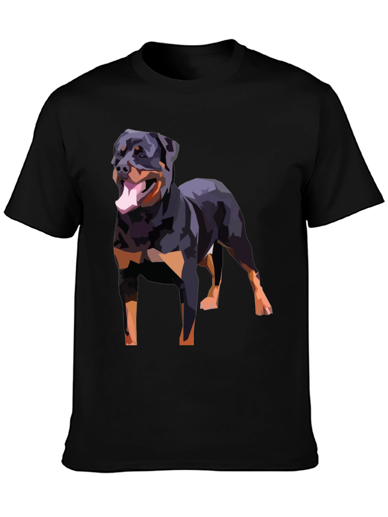 Rottweiler Dog Graphic Tee - Black Short Sleeve