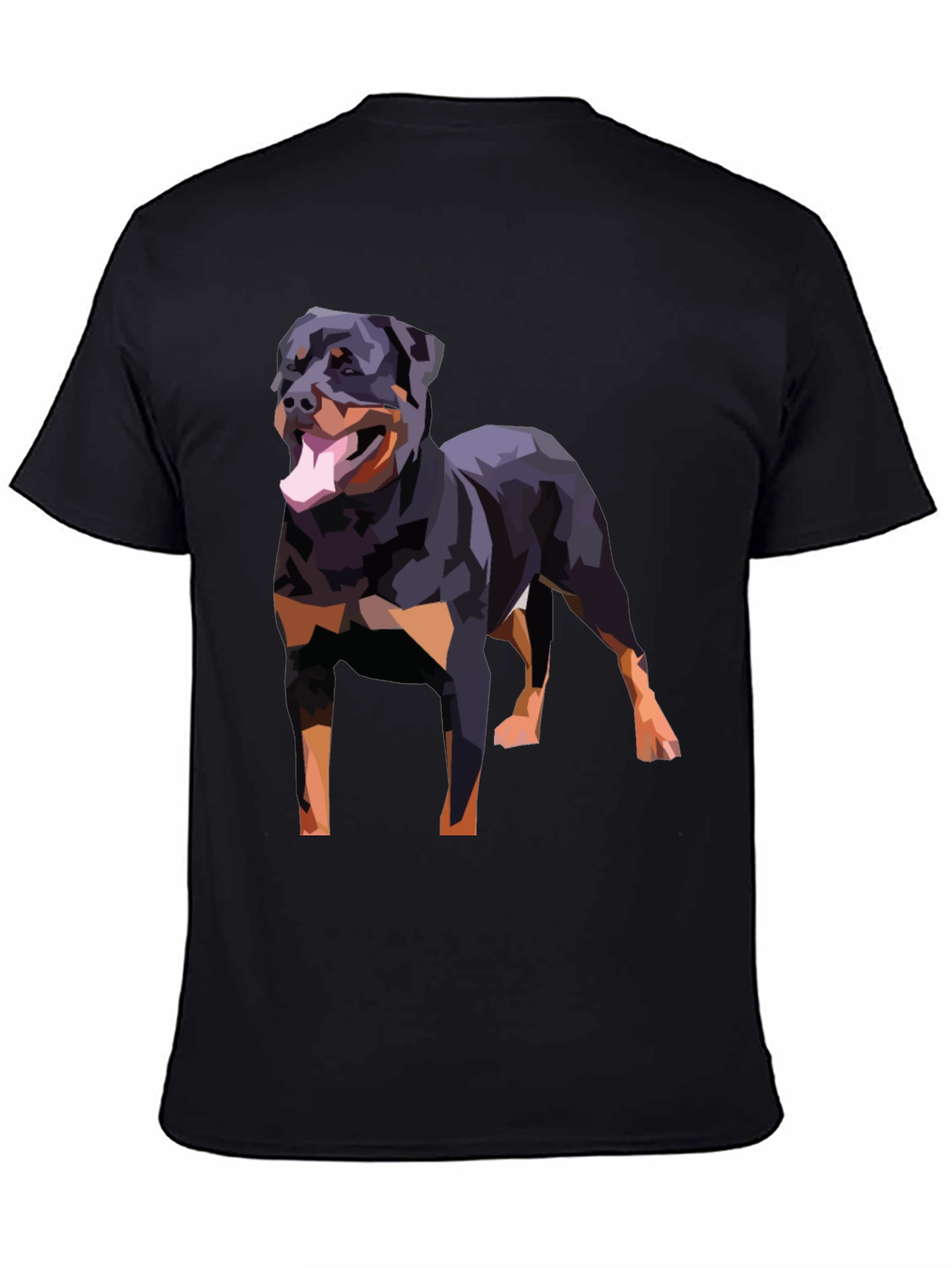 Rottweiler Dog Graphic Tee - Black Short Sleeve