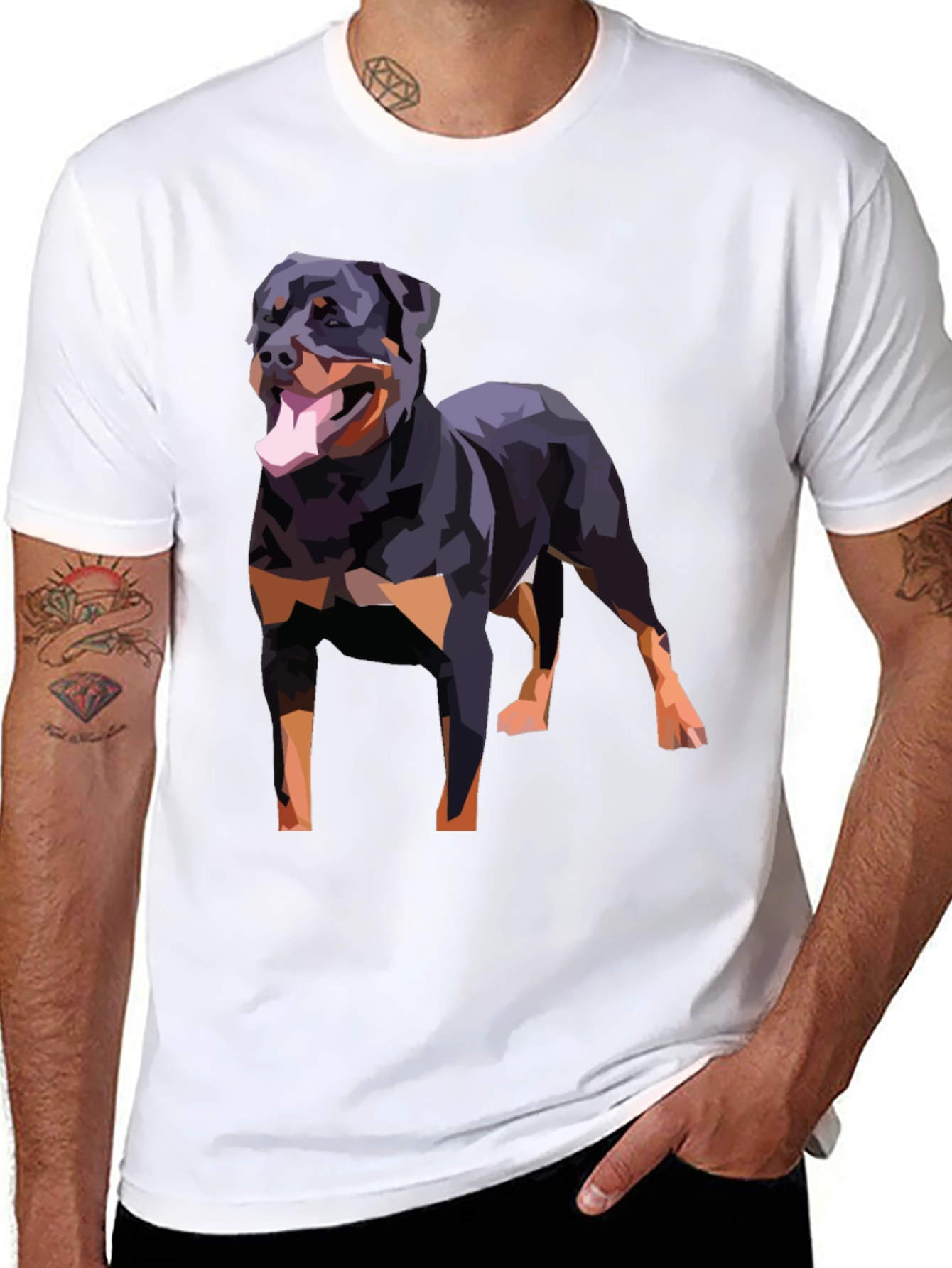 Rottweiler Dog Graphic Tee - Black Short Sleeve