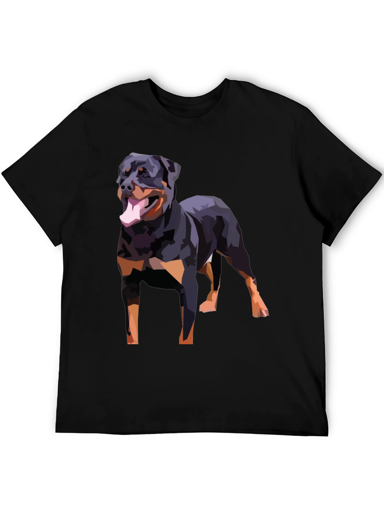 Rottweiler Dog Graphic Tee - Black Short Sleeve