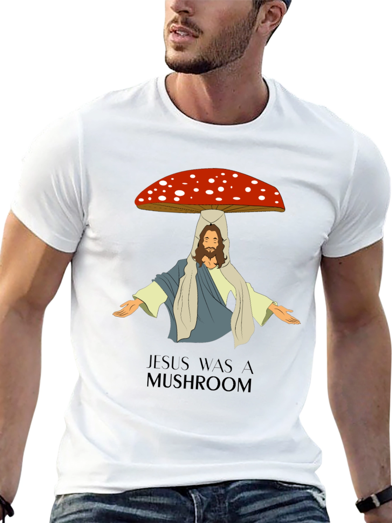 Jesus Was A Mushroom Graphic Tee