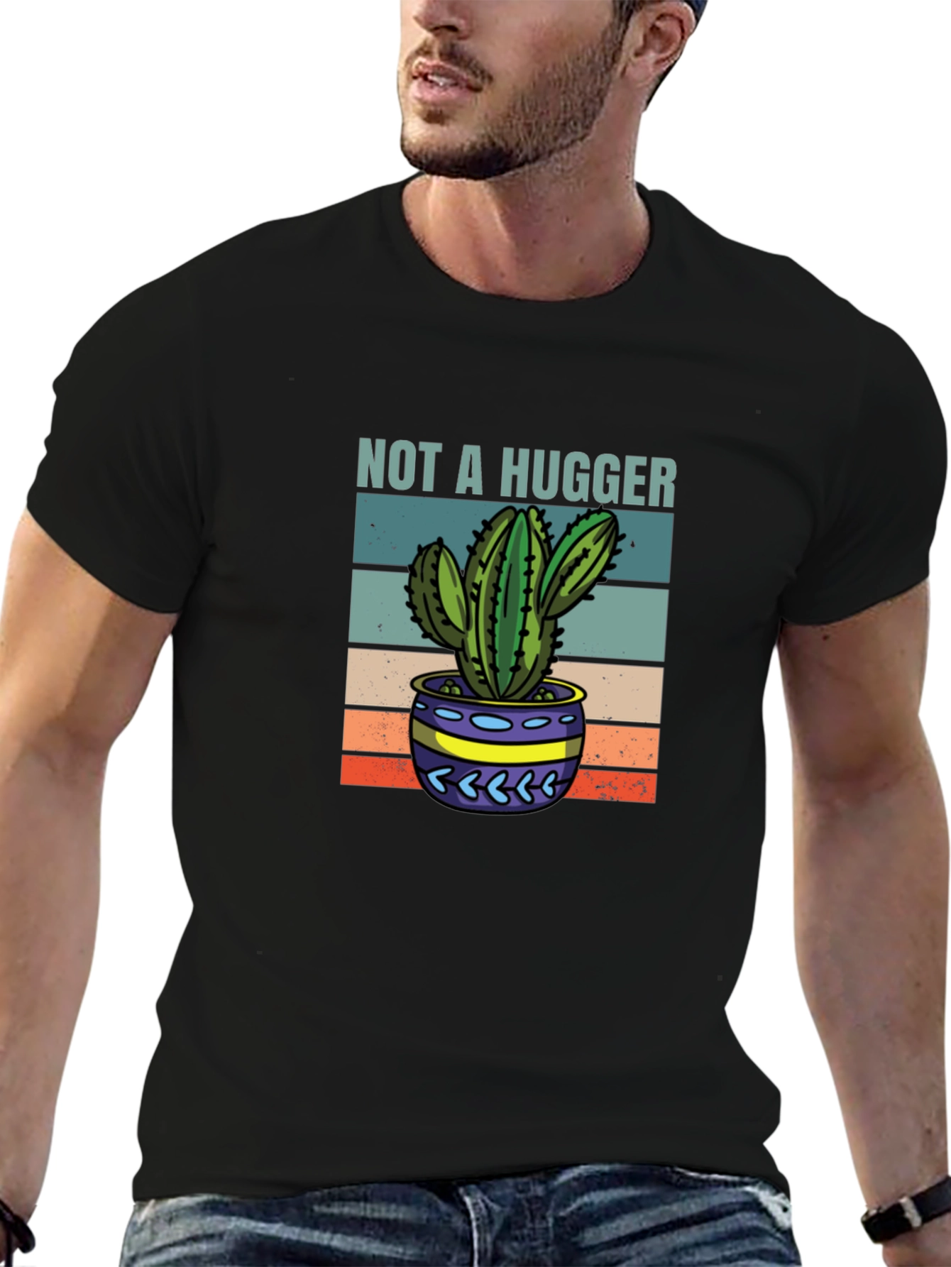 Not A Hugger Cactus Graphic Tee