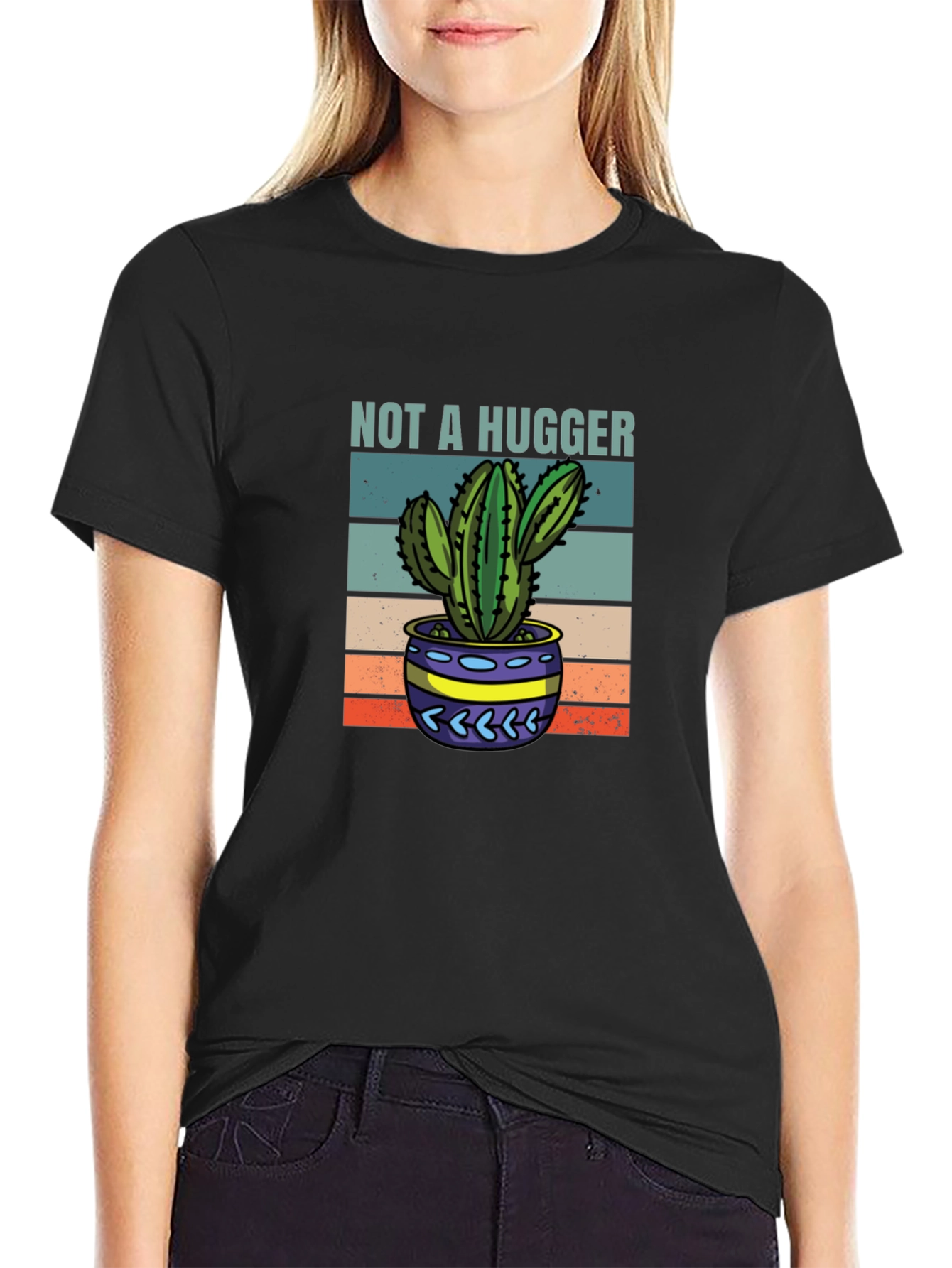 Not A Hugger Cactus Graphic Tee