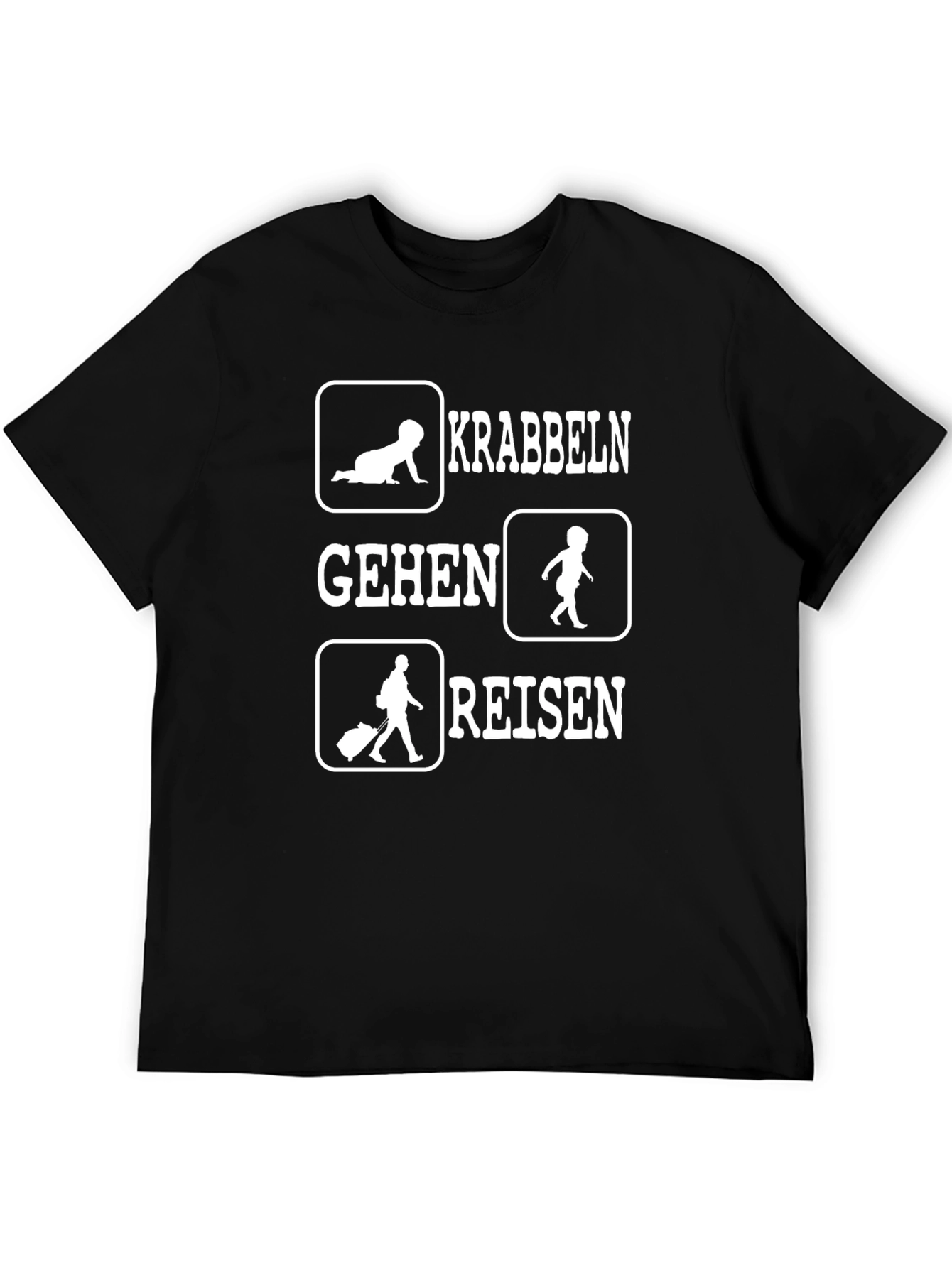 Krabblen Gehen Reisen Black T-Shirt