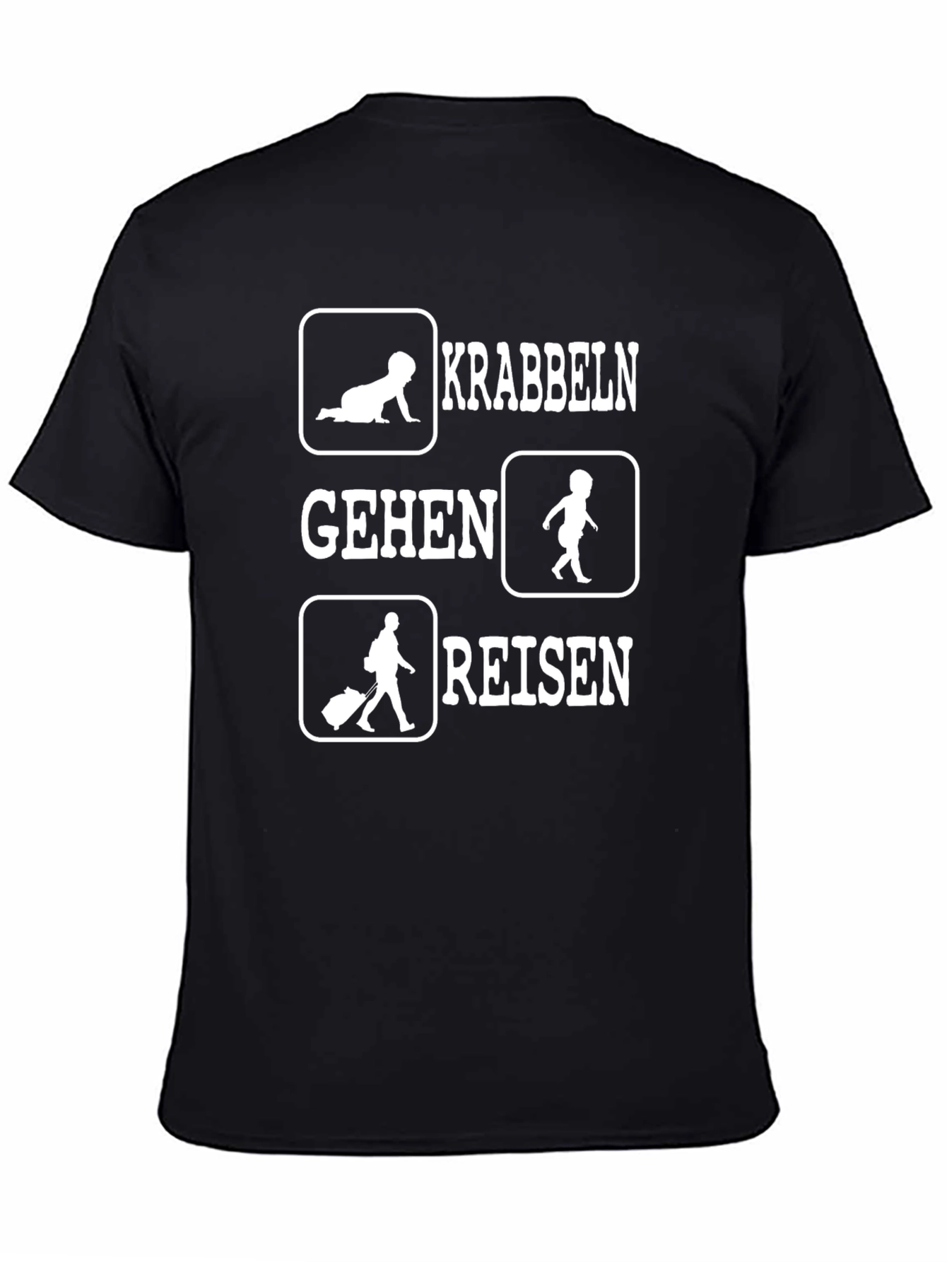 Krabblen Gehen Reisen Black T-Shirt