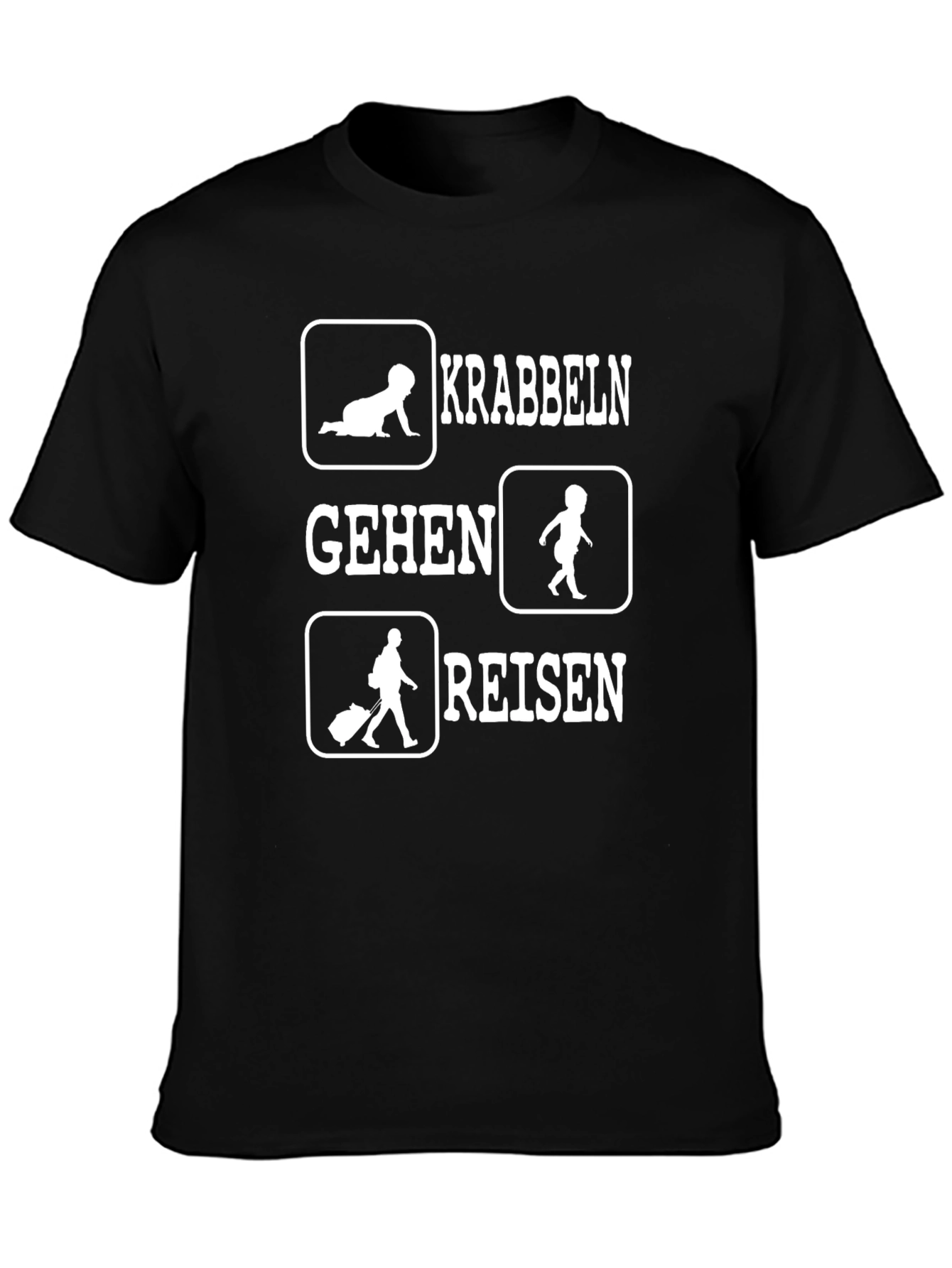 Krabblen Gehen Reisen Black T-Shirt
