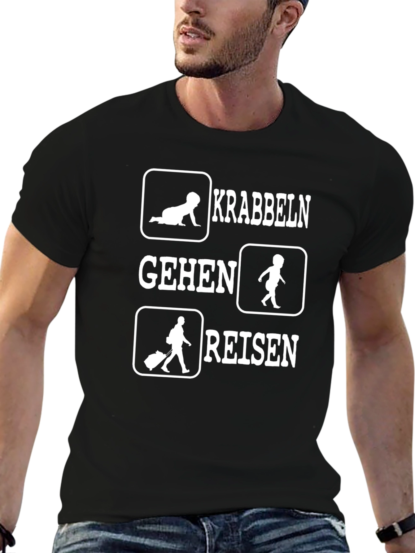 Krabblen Gehen Reisen Black T-Shirt