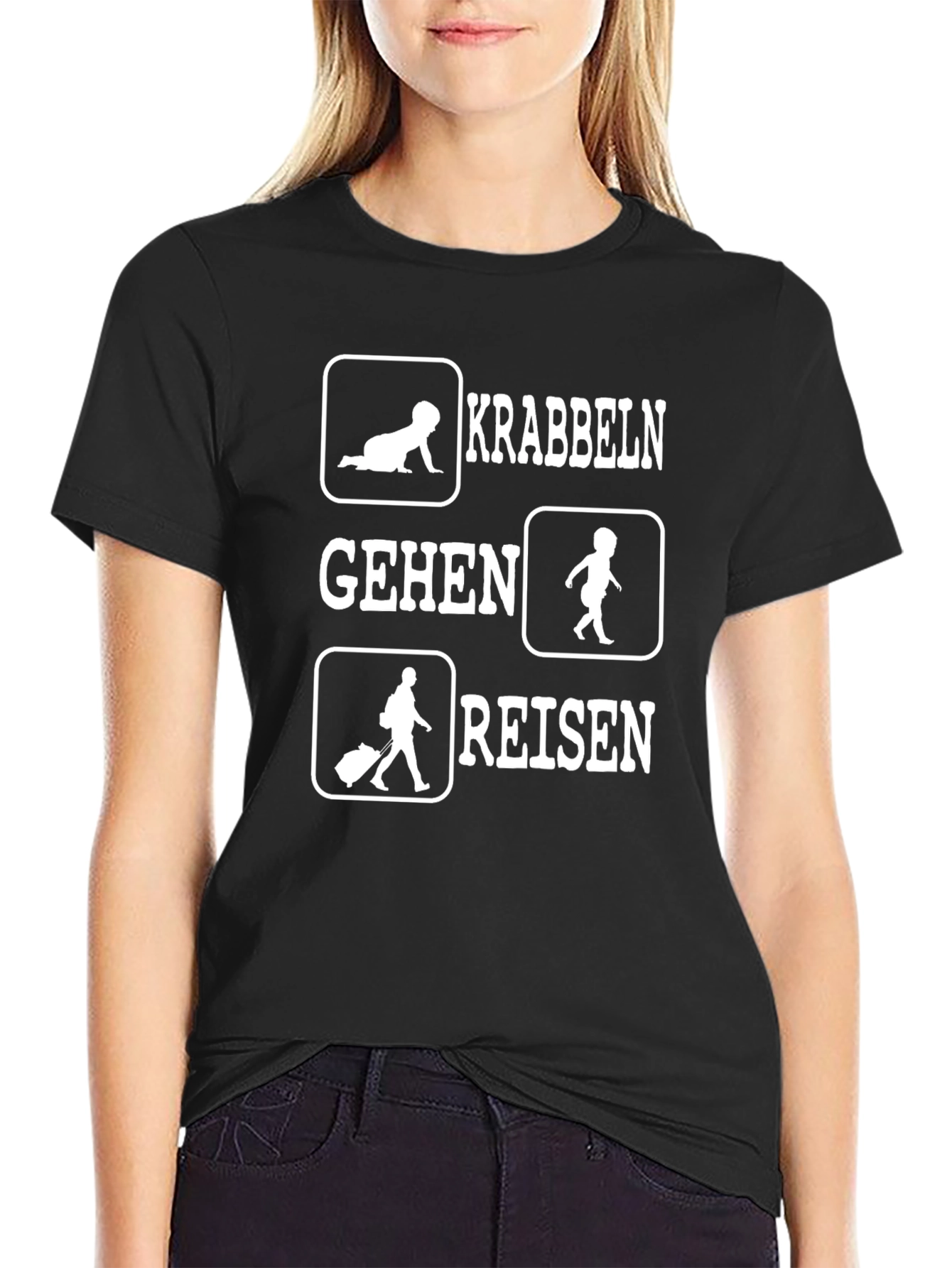 Krabblen Gehen Reisen Black T-Shirt