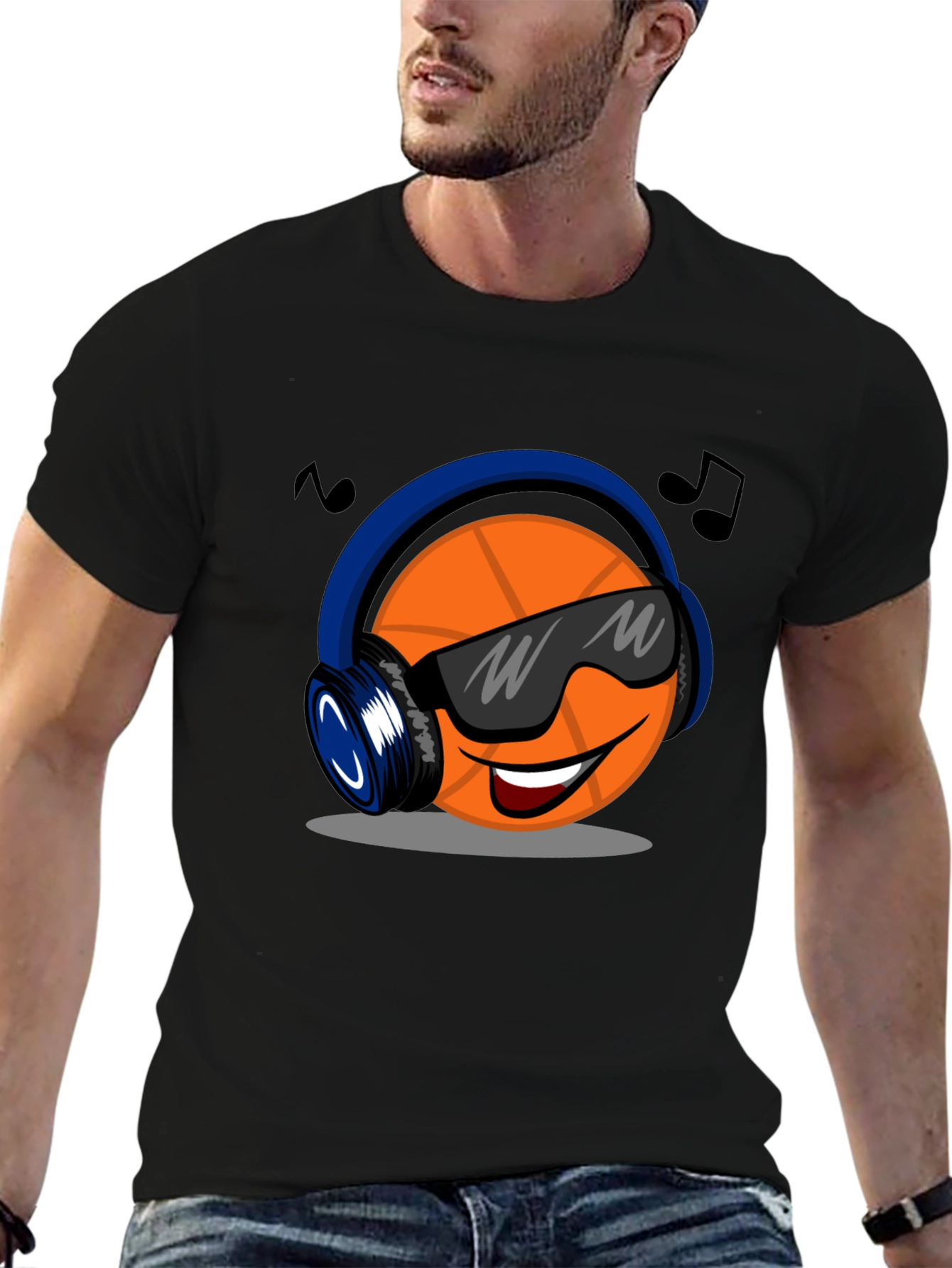 Cool Basketball Headphones Graphic T-Shirt