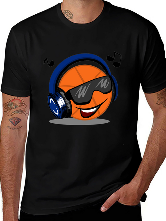 Cool Basketball Headphones Graphic T-Shirt