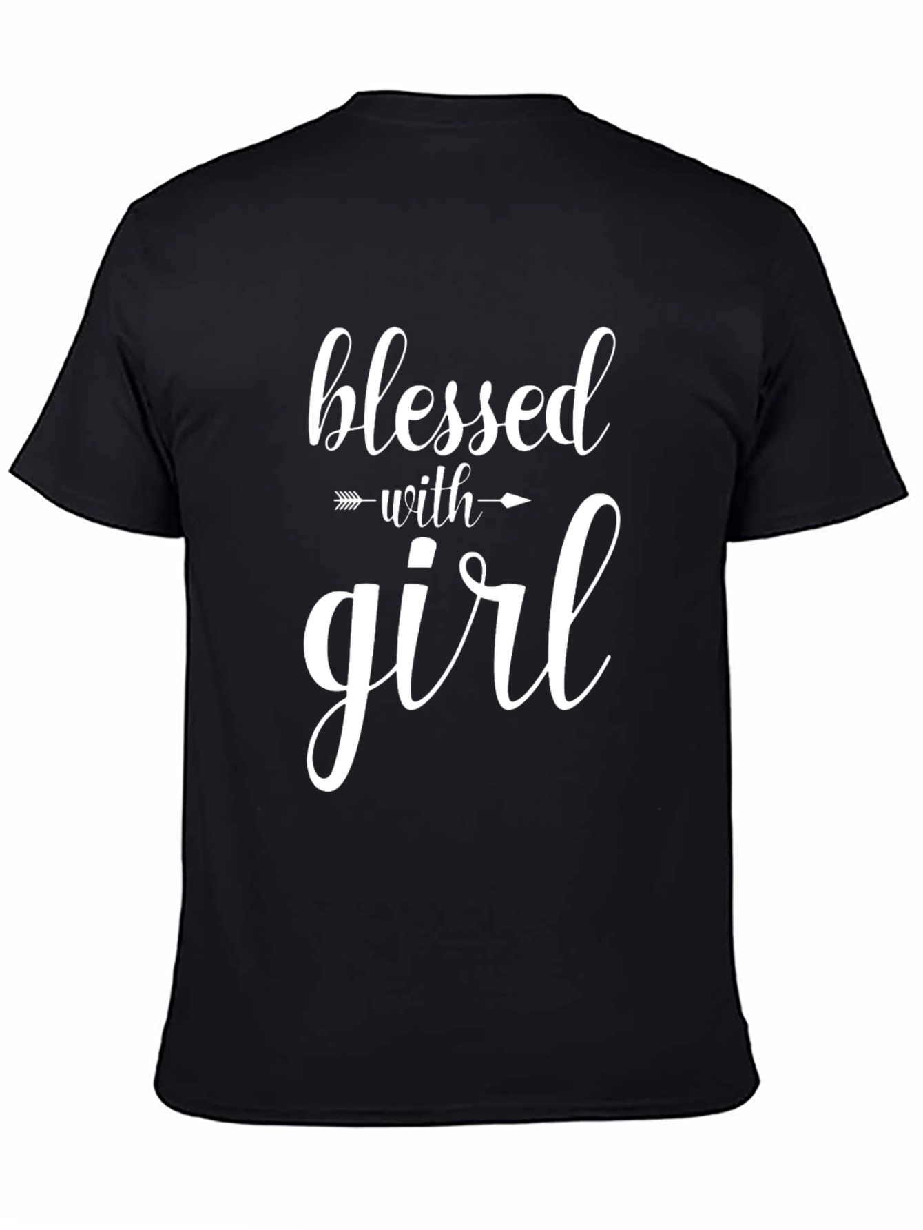 Blessed with Girl Black Graphic Tee