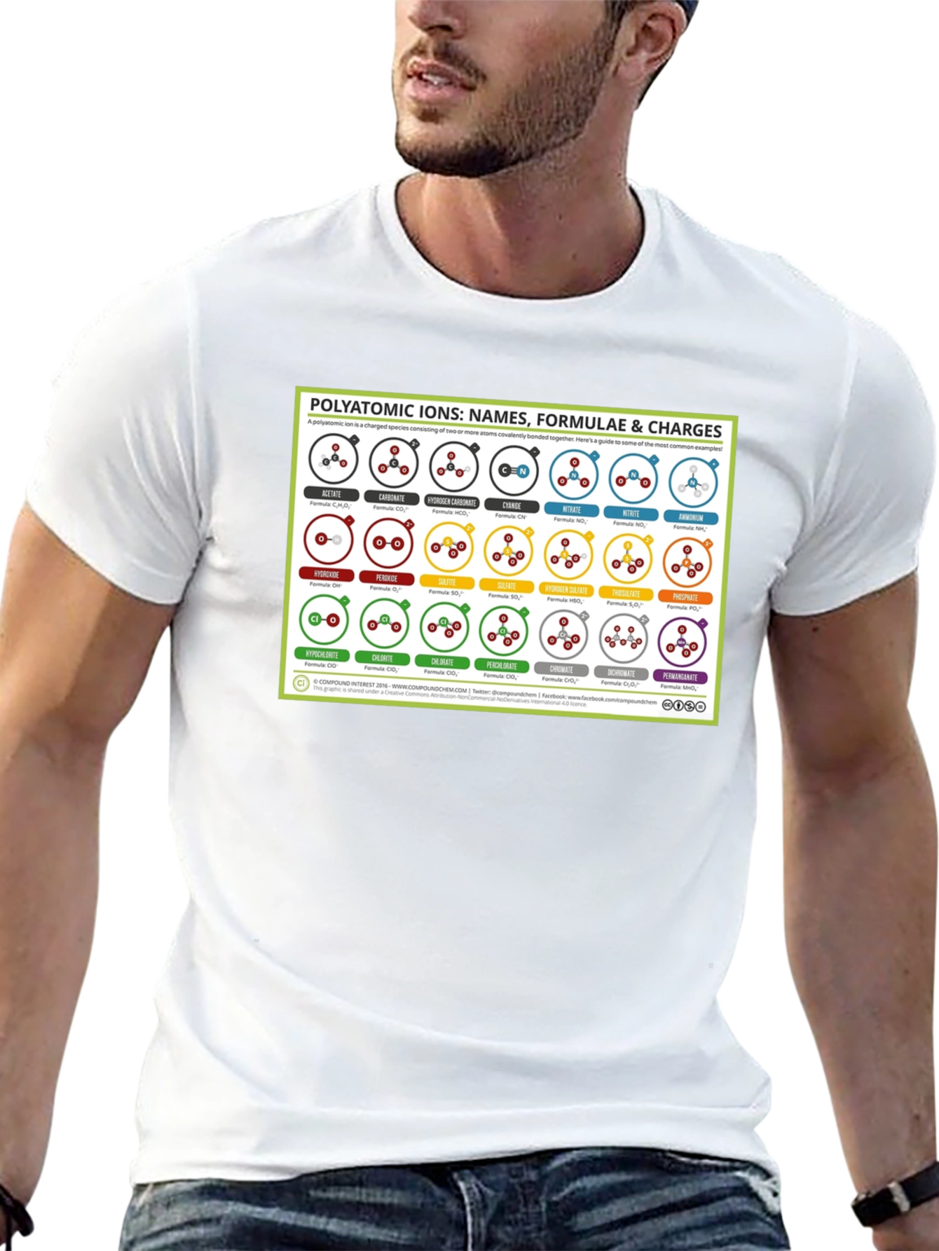 Polyatomic Ions Chart Graphic T-Shirt