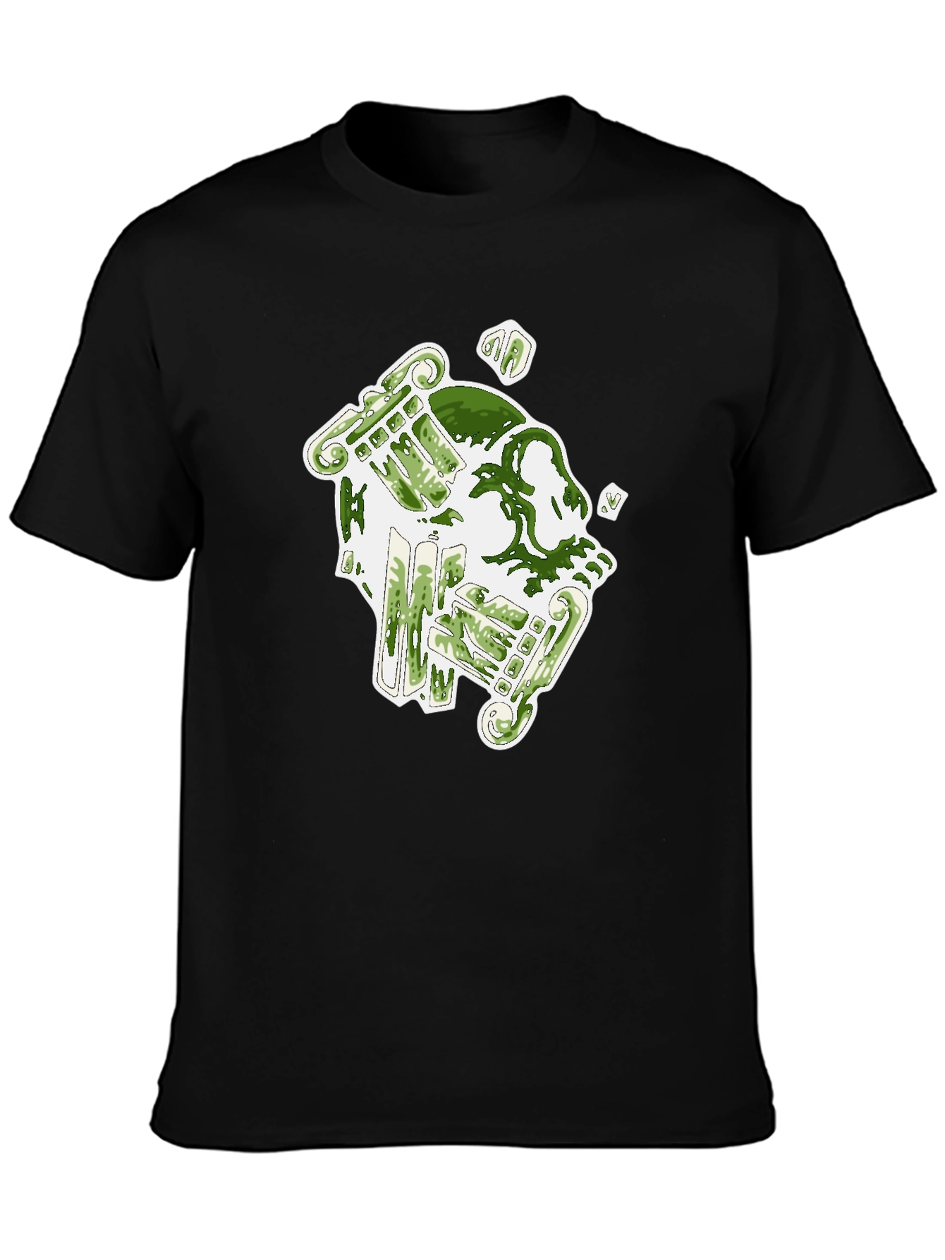 Abstract Graphic Print T-Shirt - Modern Art Style