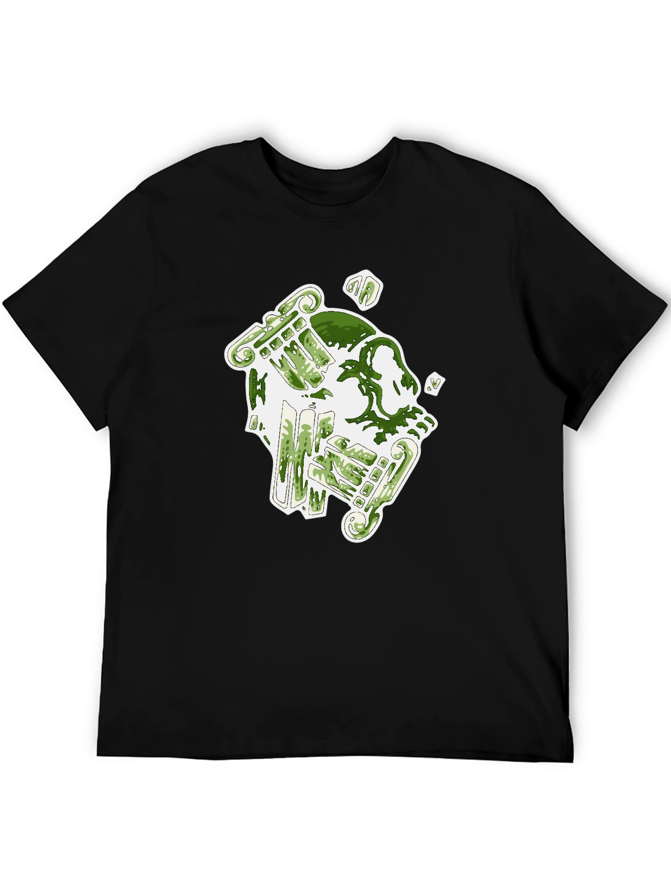 Abstract Graphic Print T-Shirt - Modern Art Style