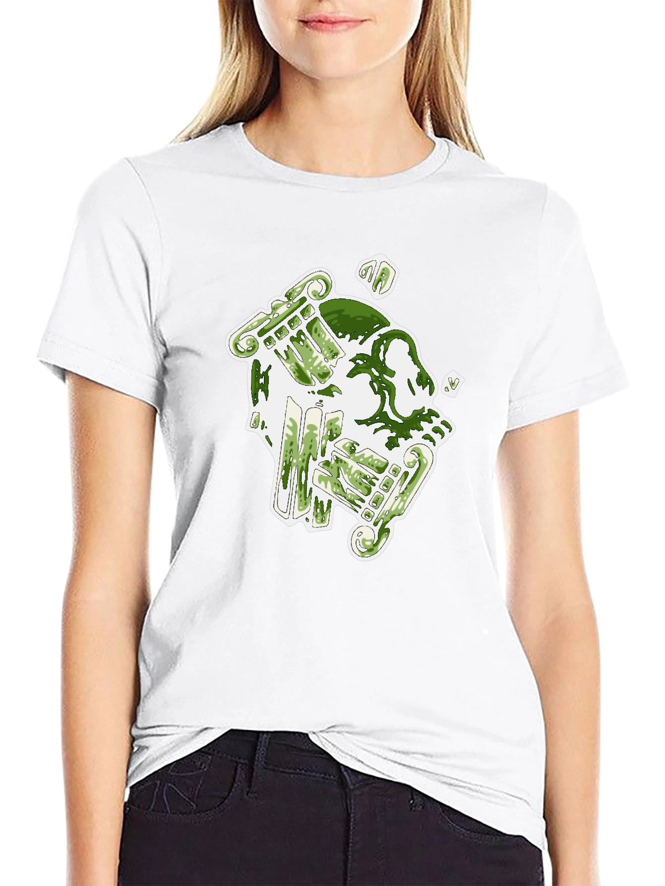 Abstract Graphic Print T-Shirt - Modern Art Style