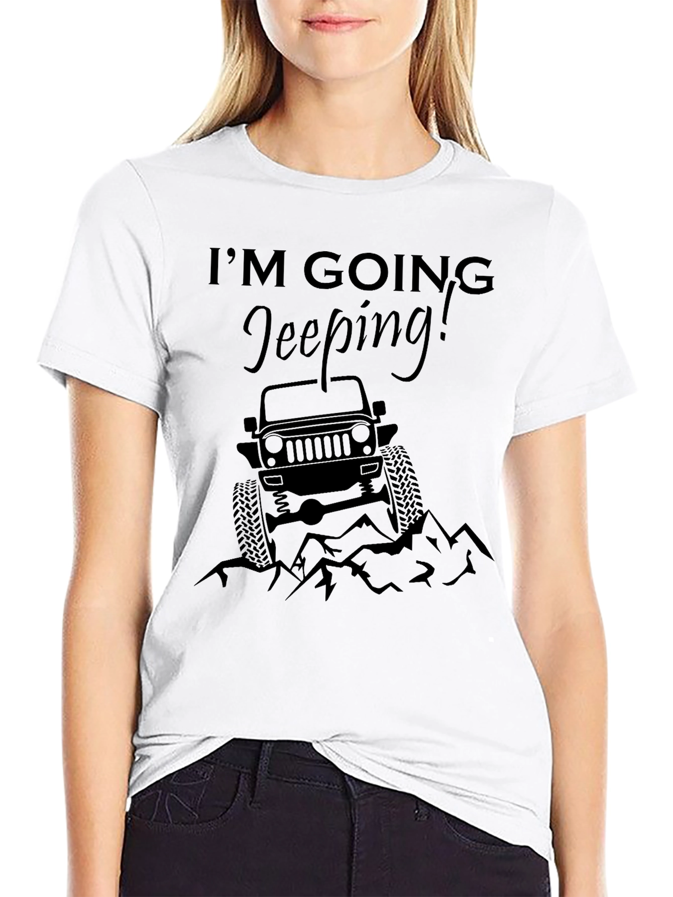 Im Going Jeeping! Black Graphic Tee