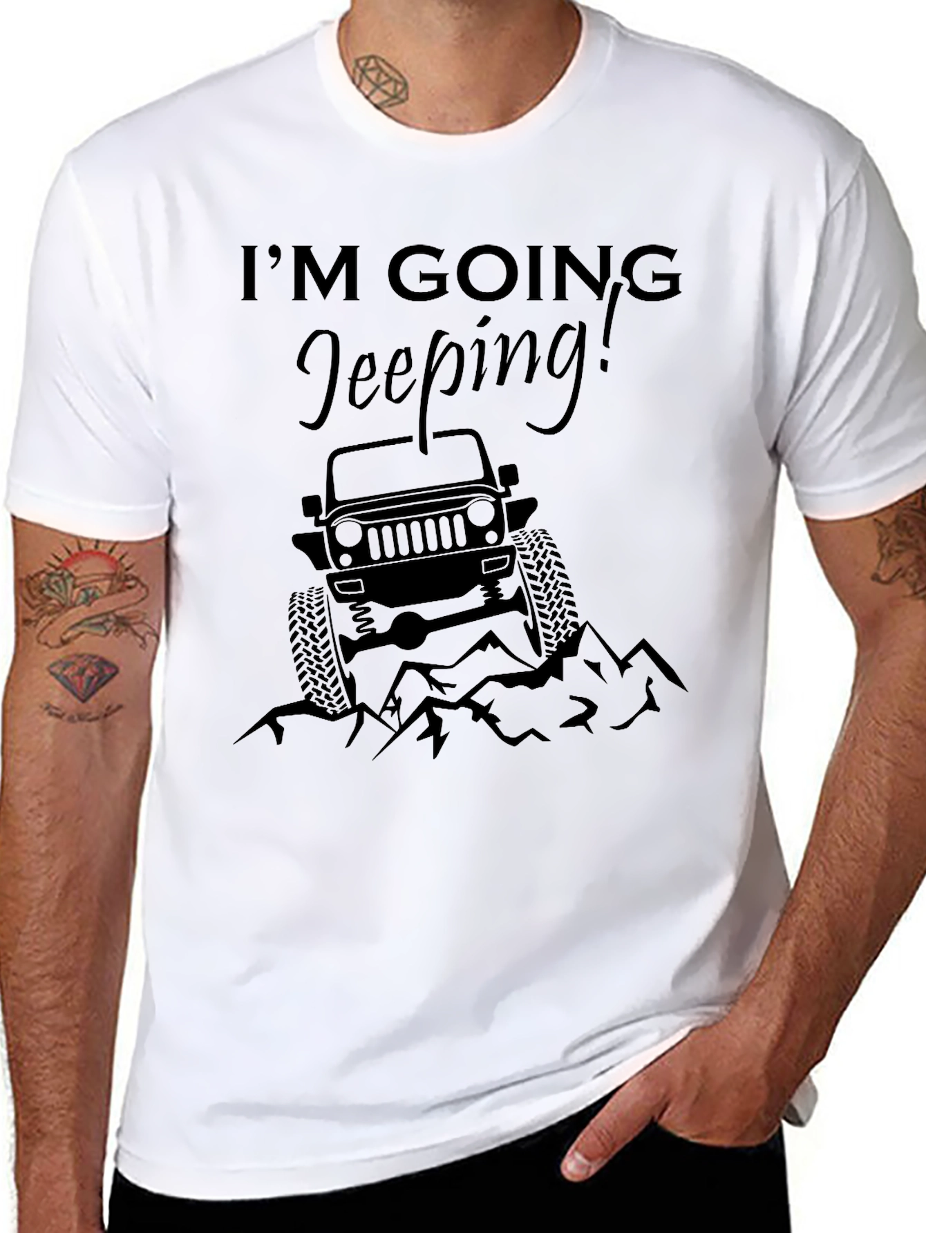 Im Going Jeeping! Black Graphic Tee