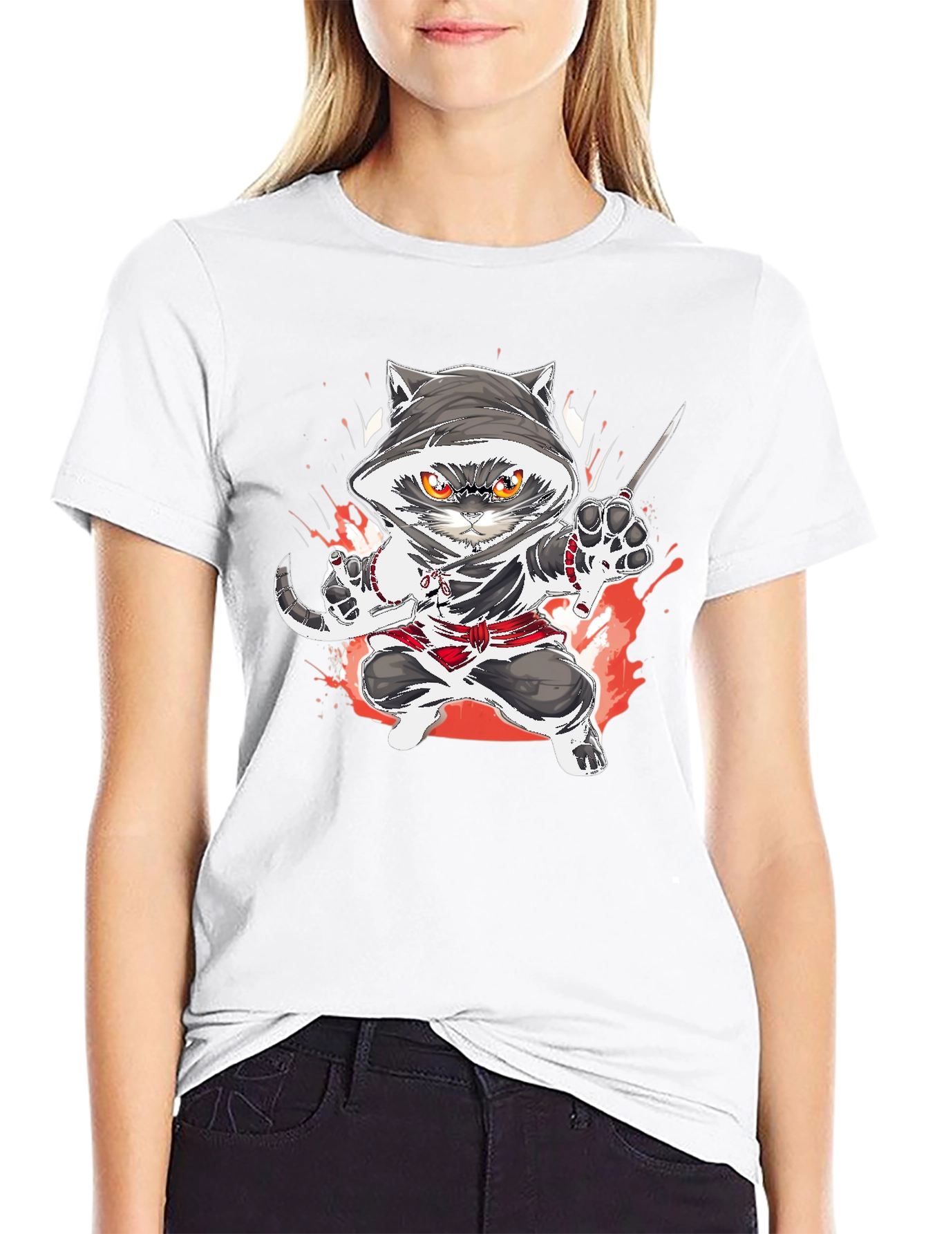 Ninja Cat Graphic T-Shirt