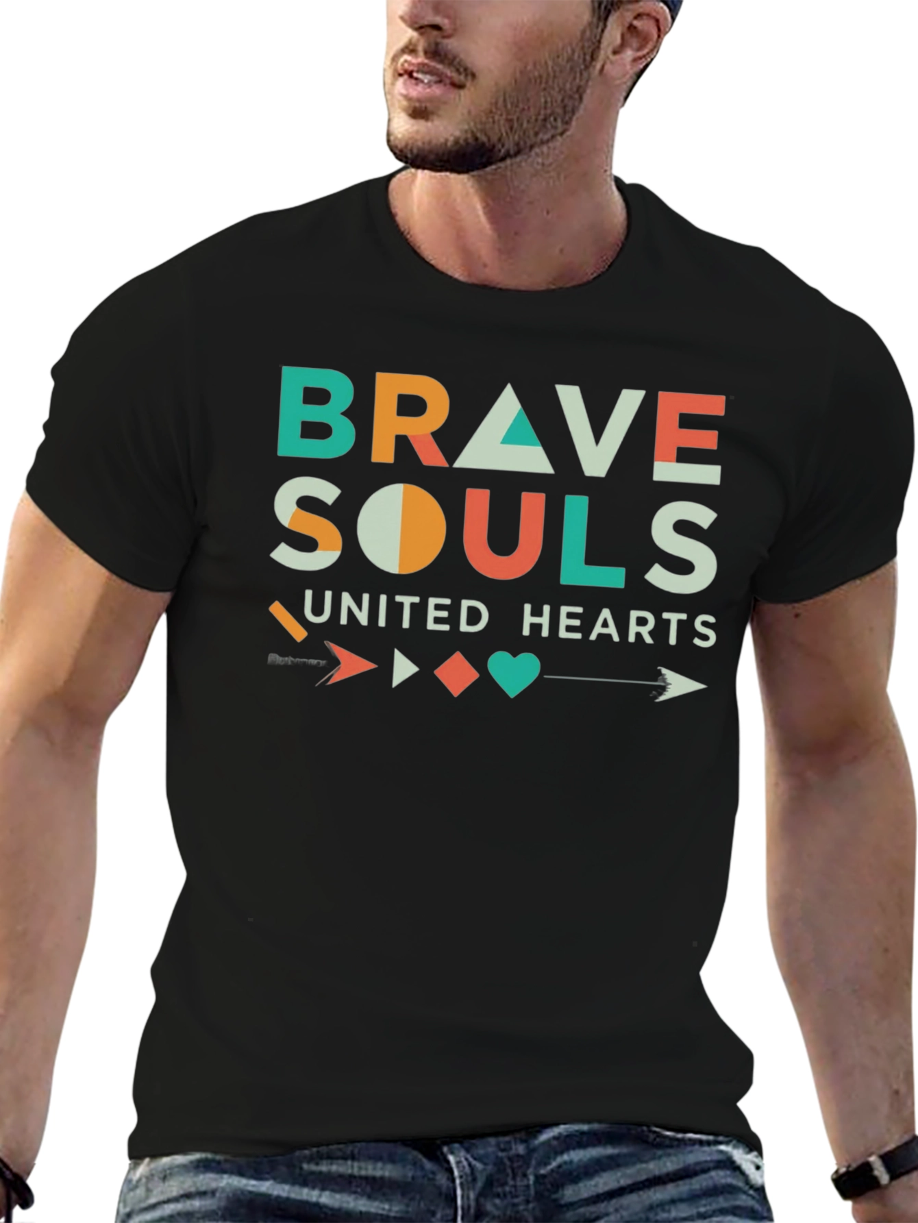 Brave Souls United Hearts Graphic T-Shirt