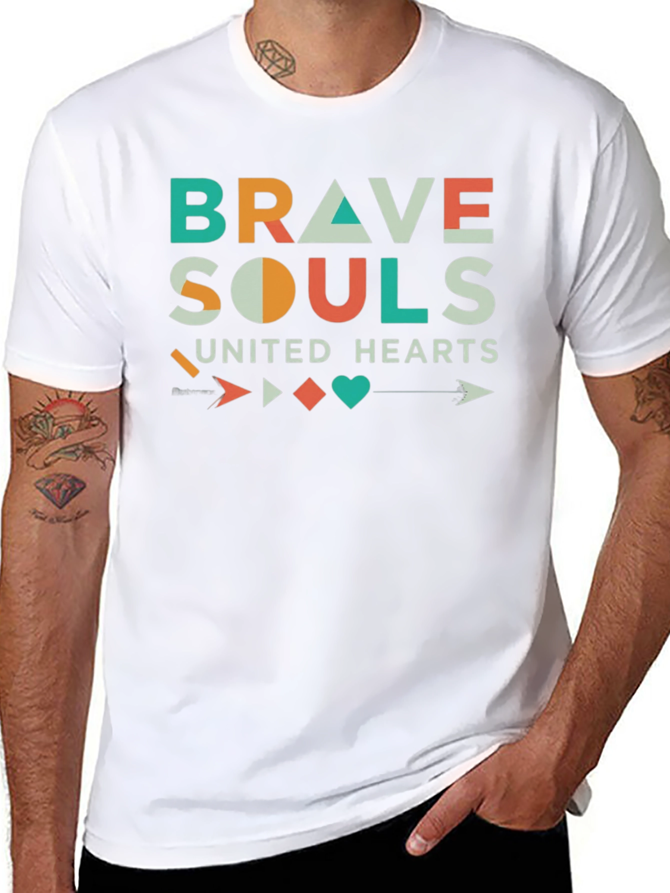 Brave Souls United Hearts Graphic T-Shirt