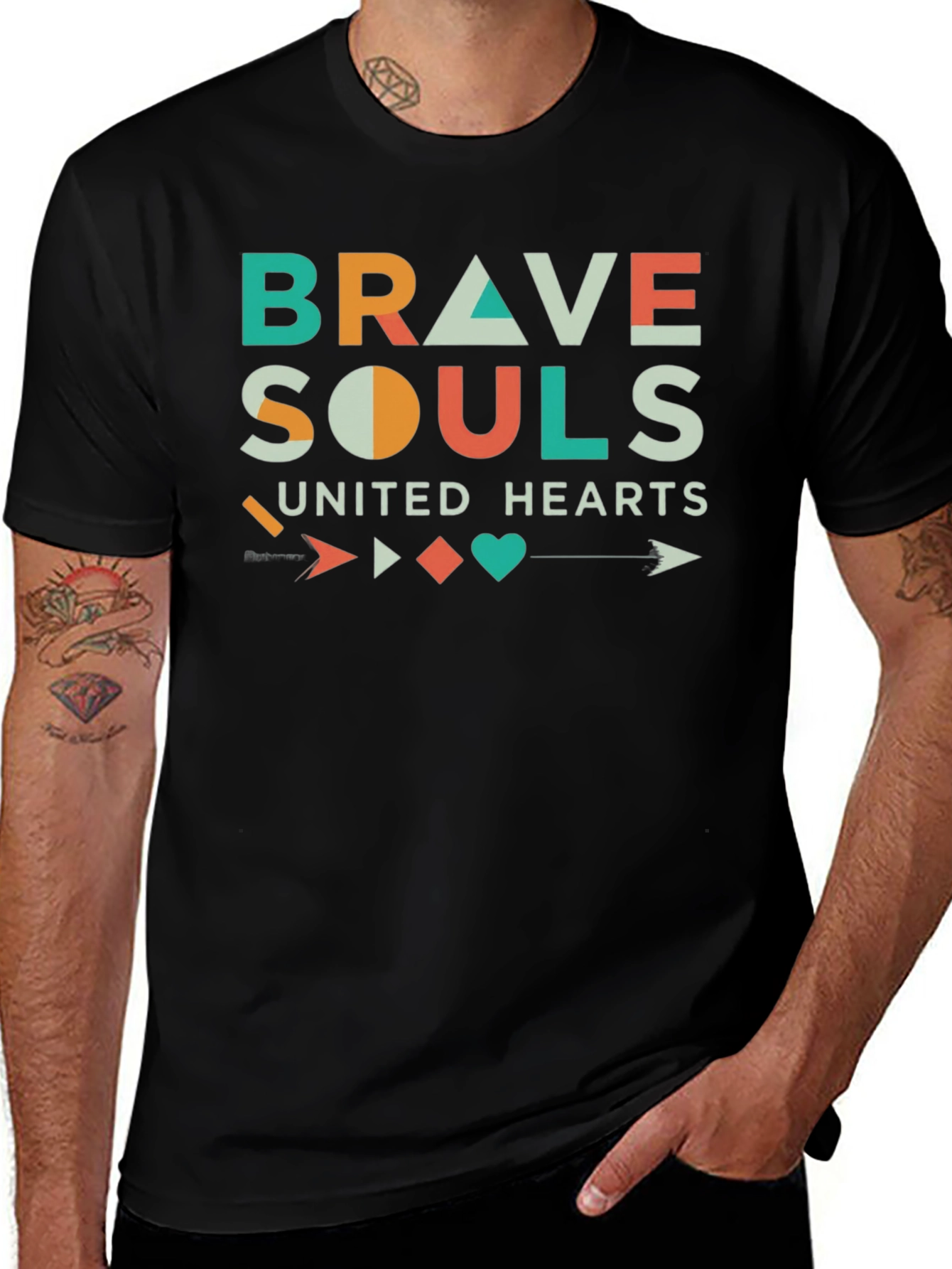 Brave Souls United Hearts Graphic T-Shirt