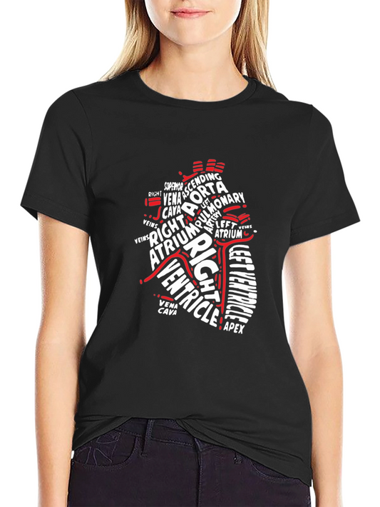 Anatomical Heart T-Shirt - Medical Typography Design
