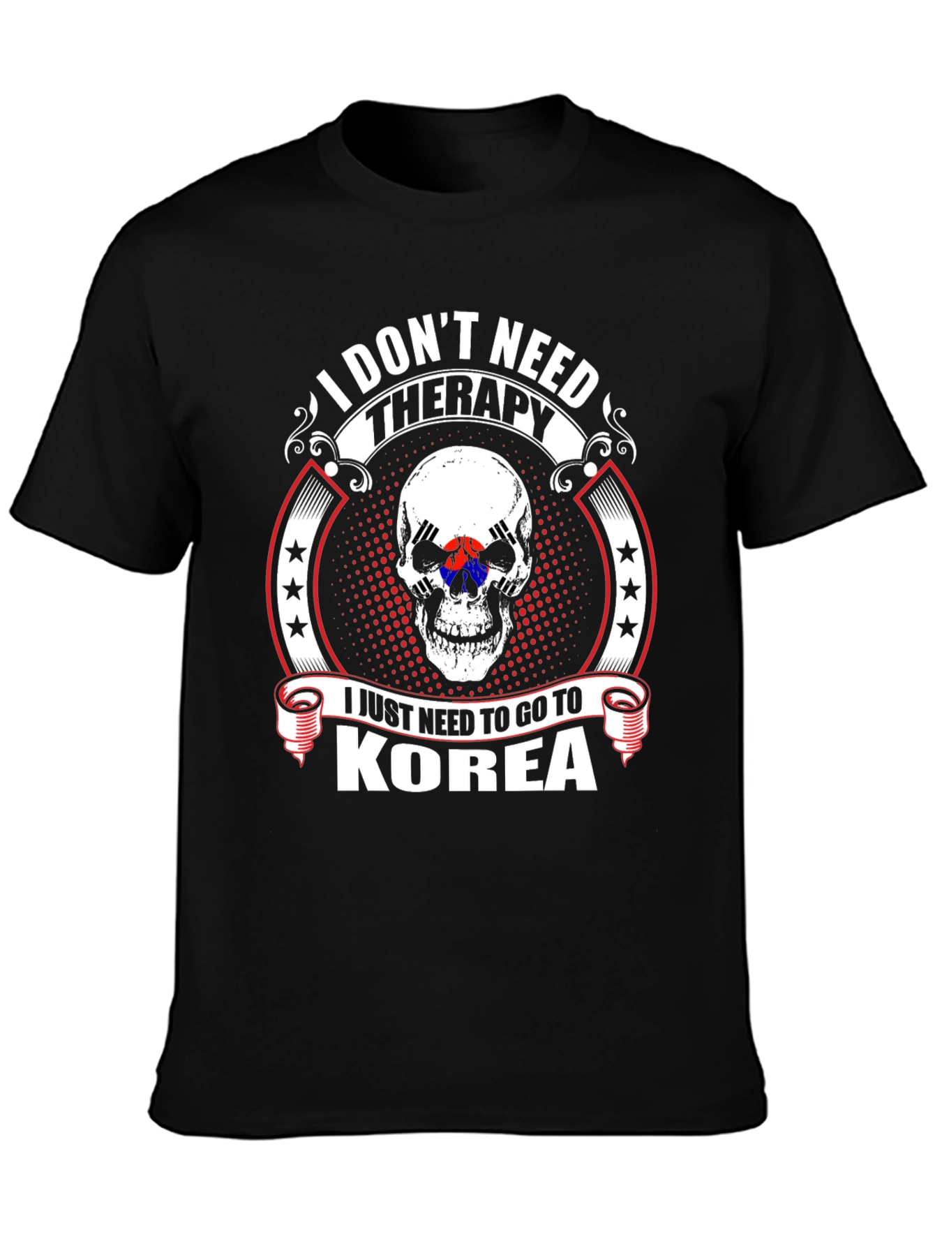 Korea Therapy Skull Graphic T-Shirt