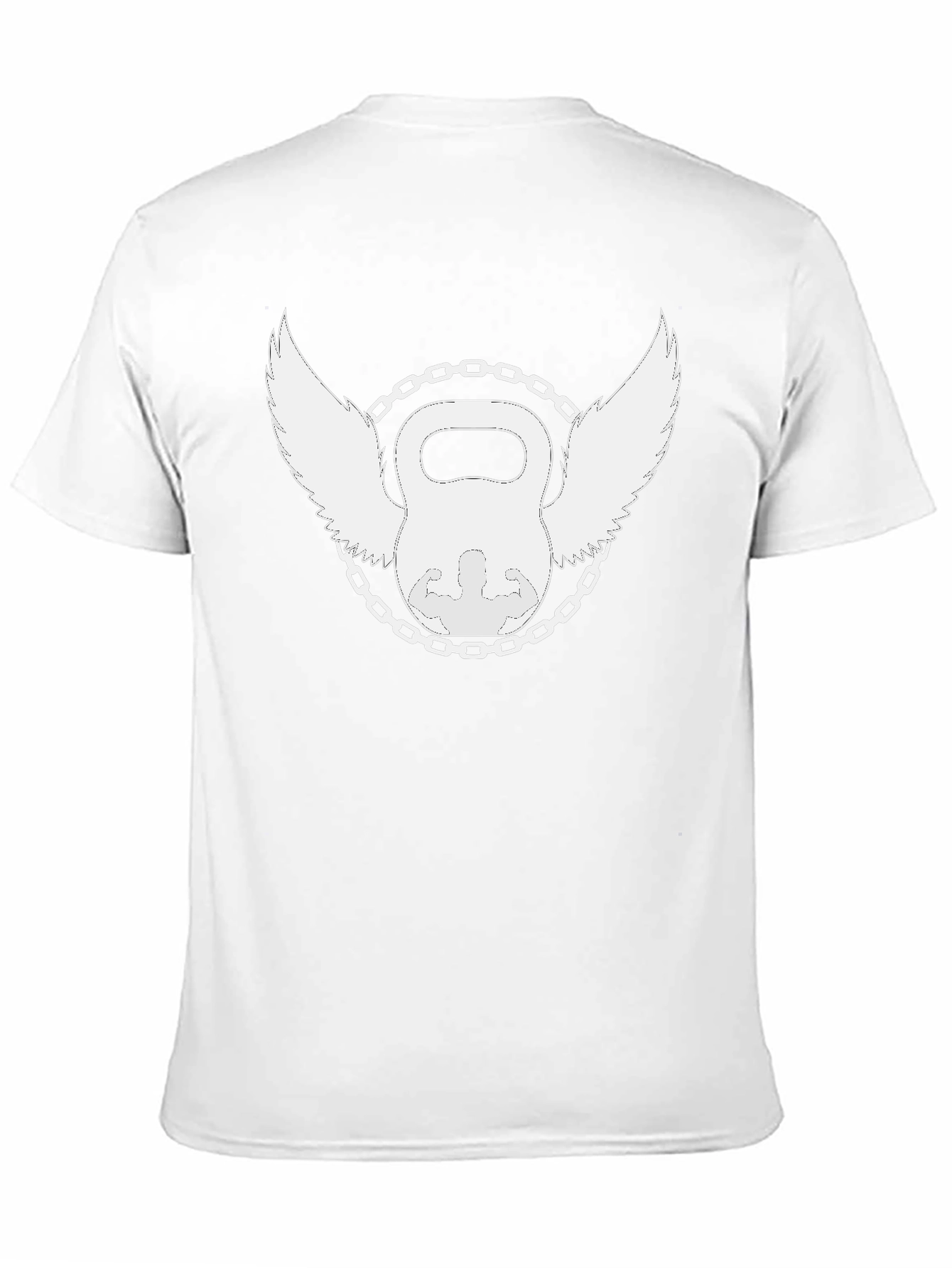 Winged Kettlebell Black T-Shirt - Gym Fitness Design