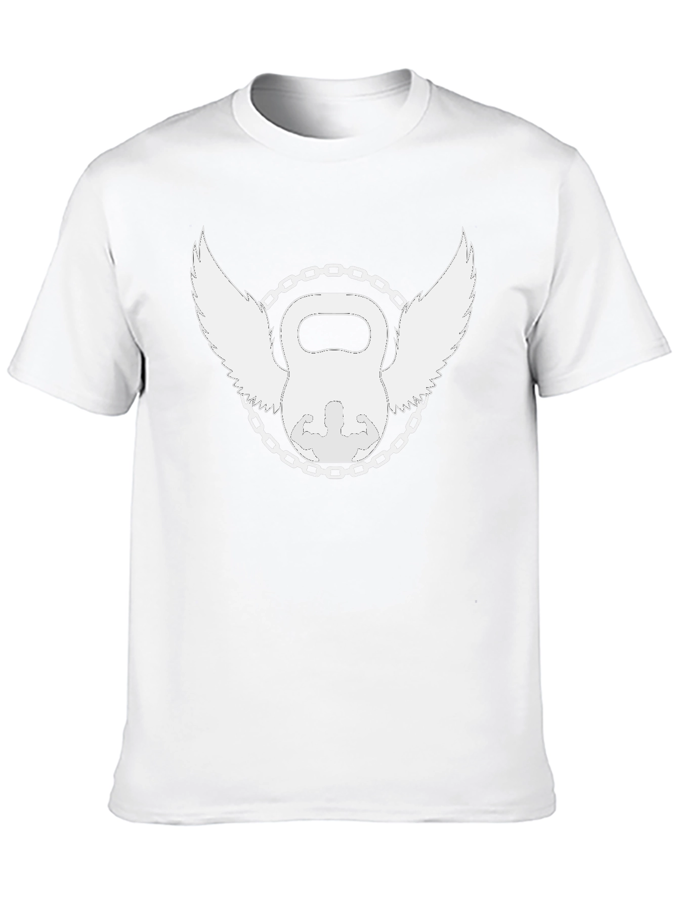 Winged Kettlebell Black T-Shirt - Gym Fitness Design