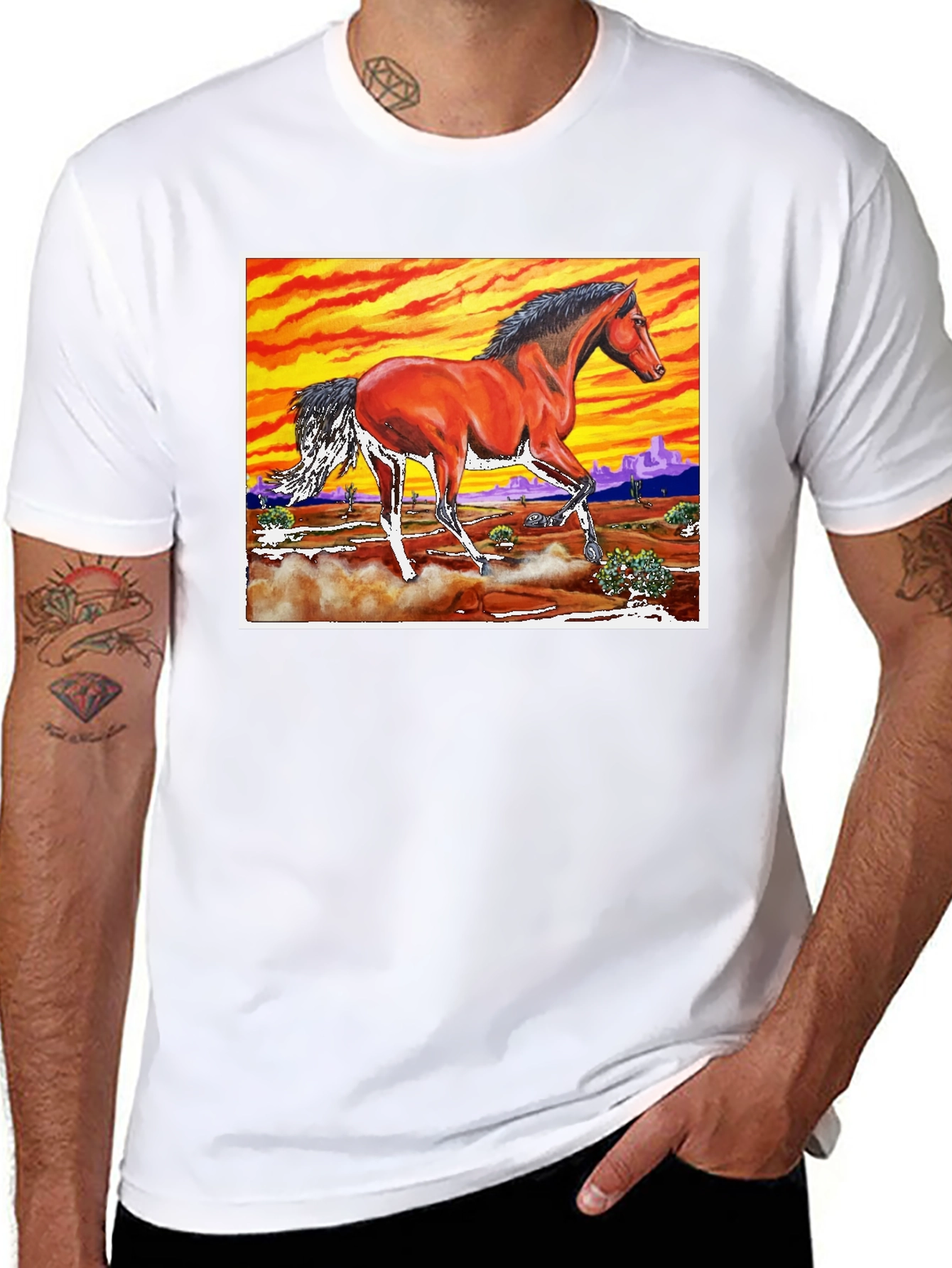 Horse Desert Sunset T-Shirt