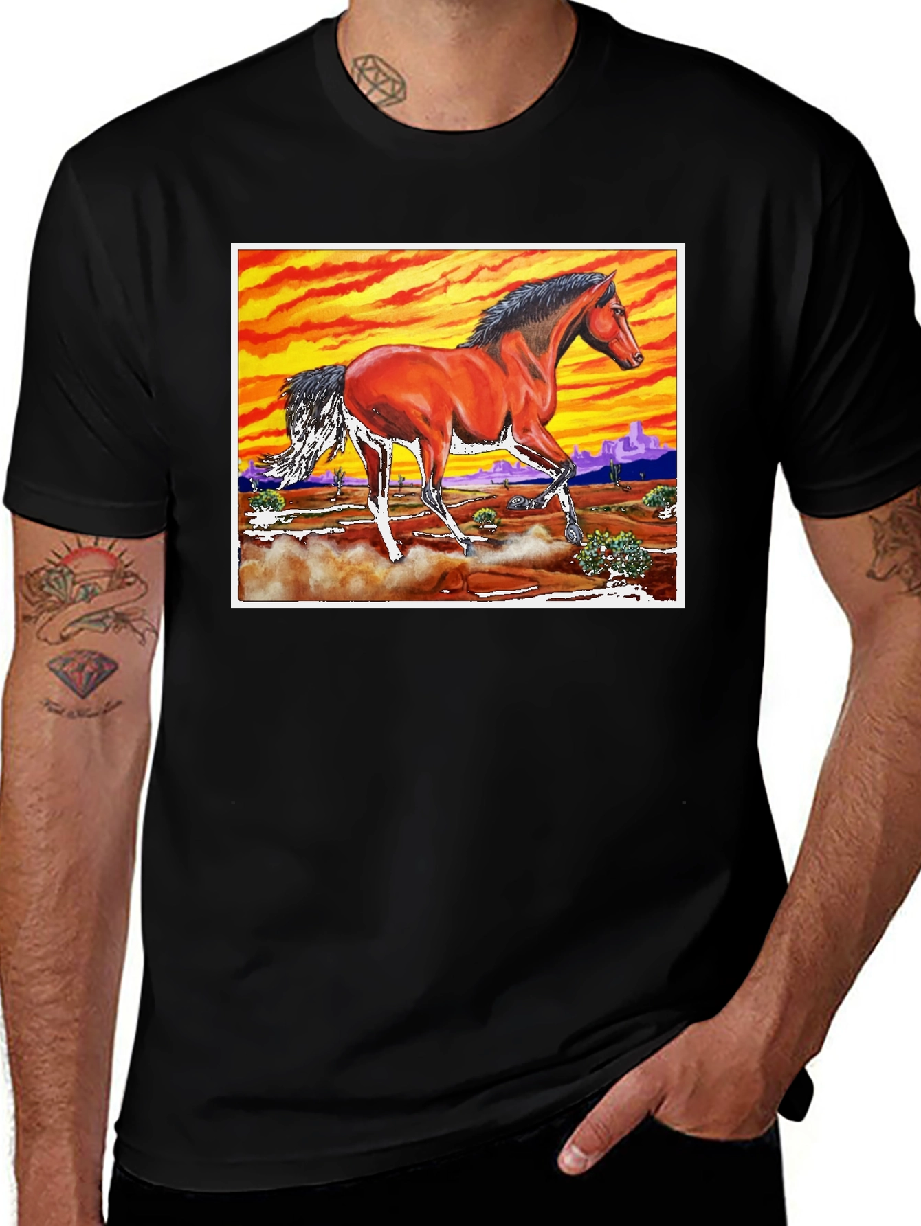 Horse Desert Sunset T-Shirt