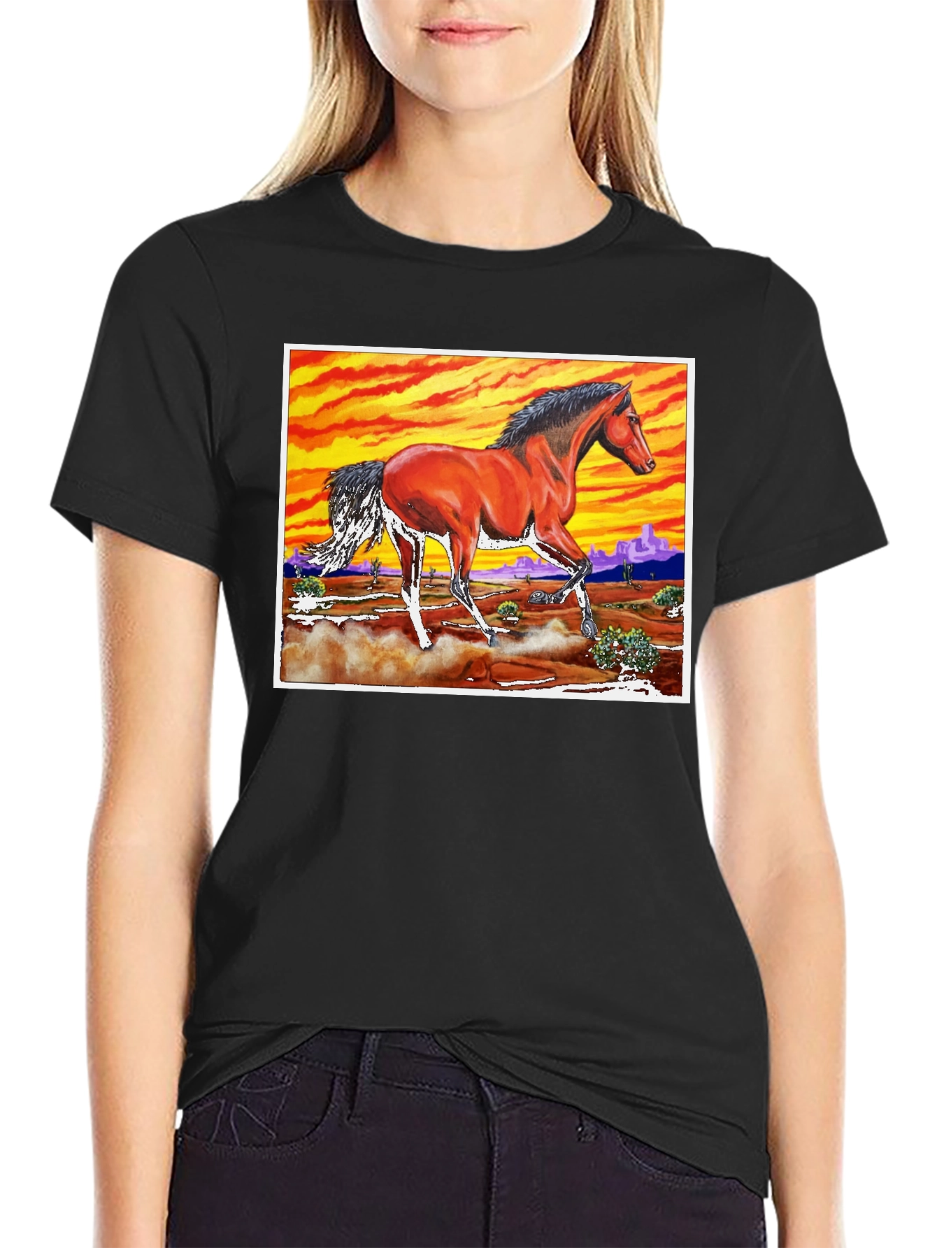 Horse Desert Sunset T-Shirt