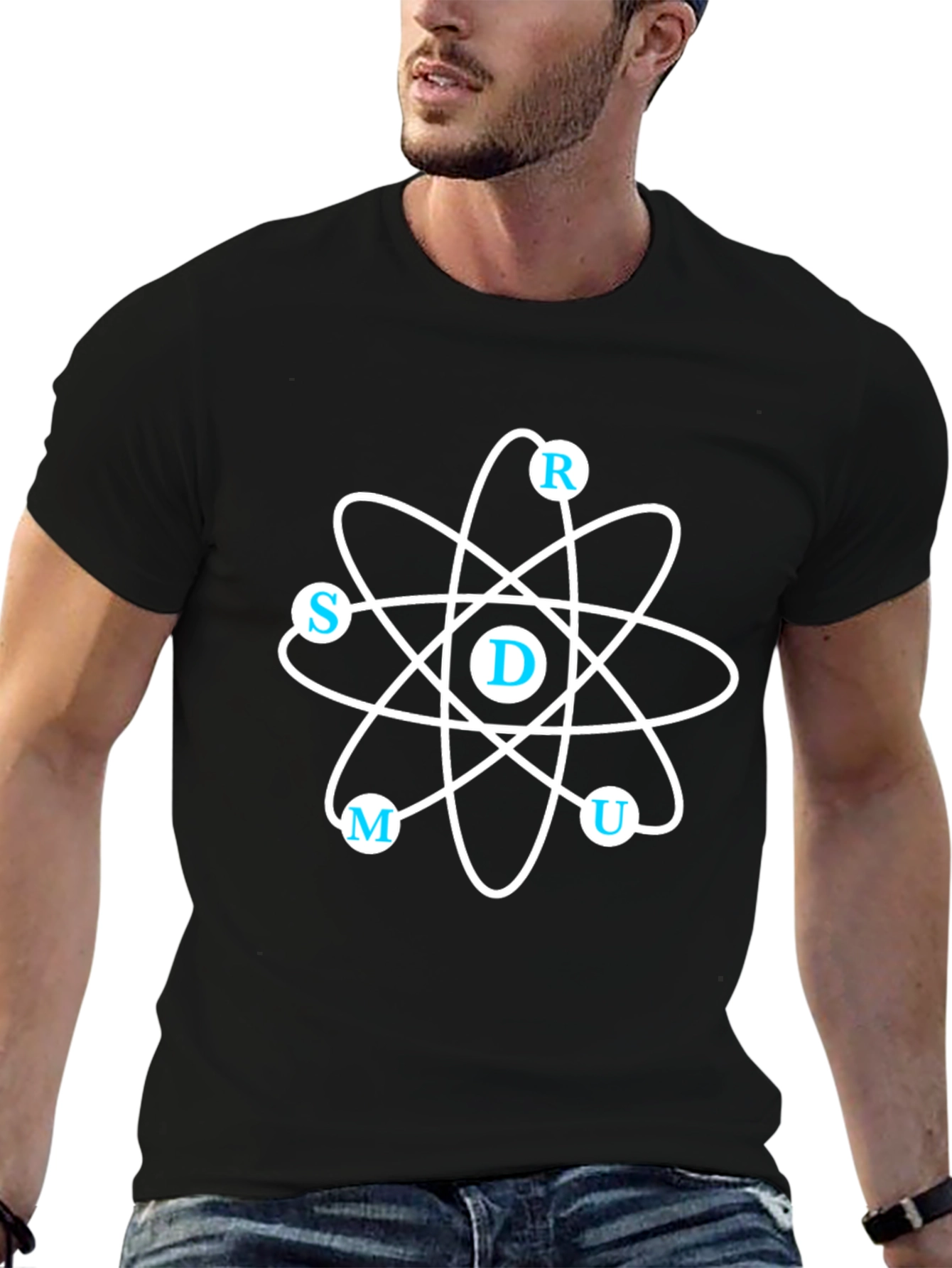 Atom Design Black T-Shirt - Science Tee