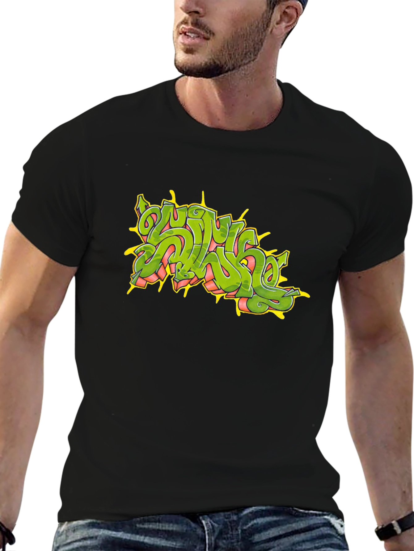 Graffiti Graphic Black T-Shirt