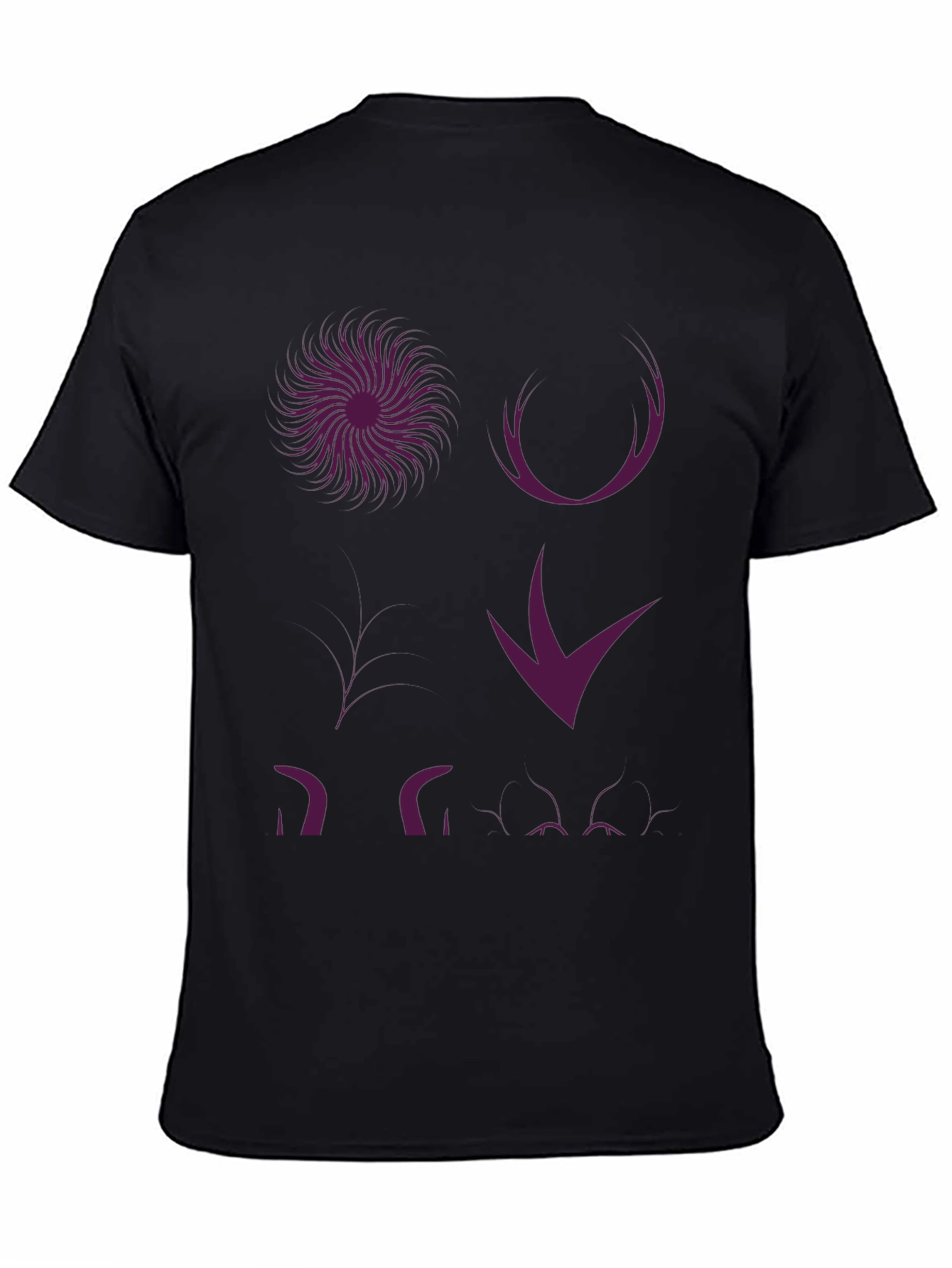 Graphic Print T-Shirt - Abstract Purple Design