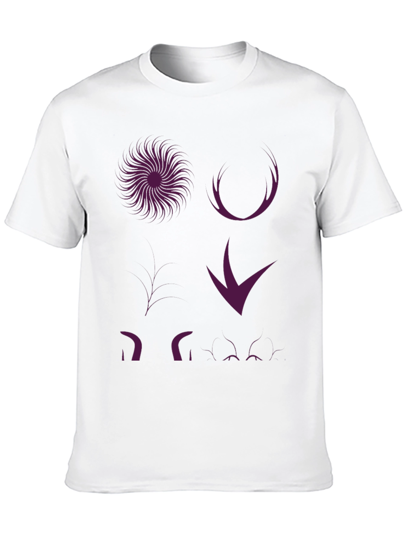 Graphic Print T-Shirt - Abstract Purple Design