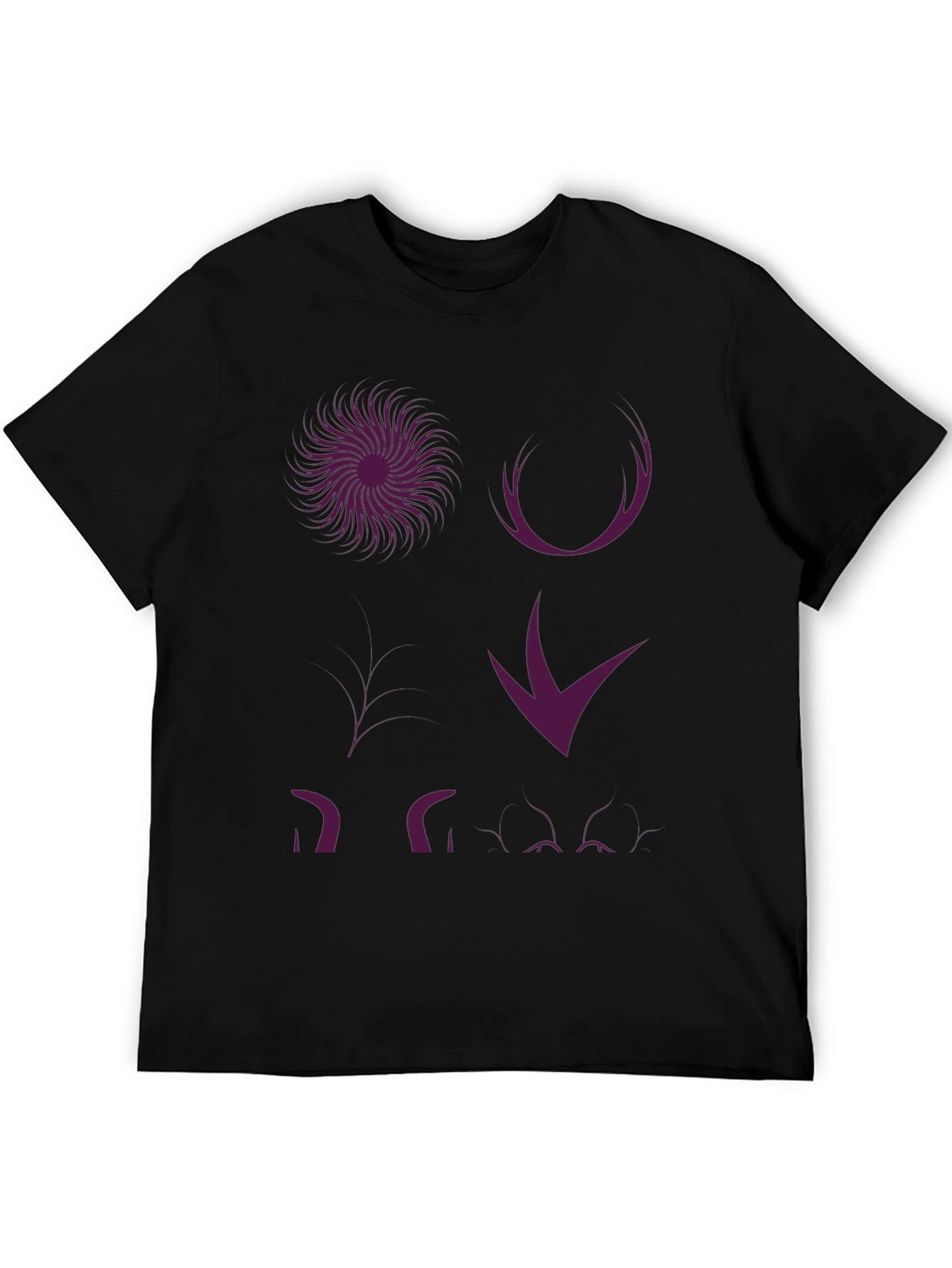 Graphic Print T-Shirt - Abstract Purple Design