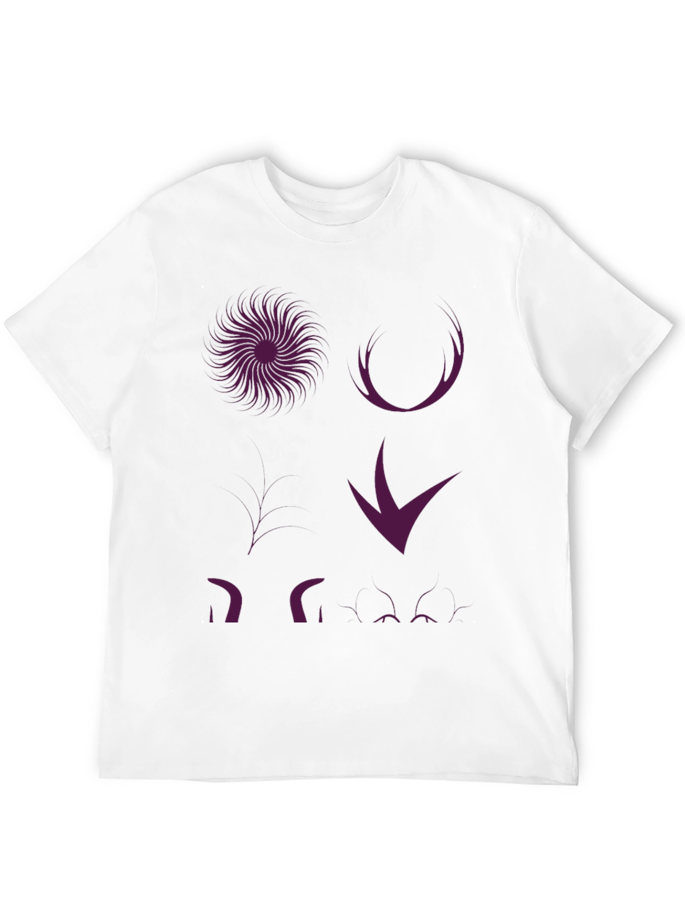 Graphic Print T-Shirt - Abstract Purple Design