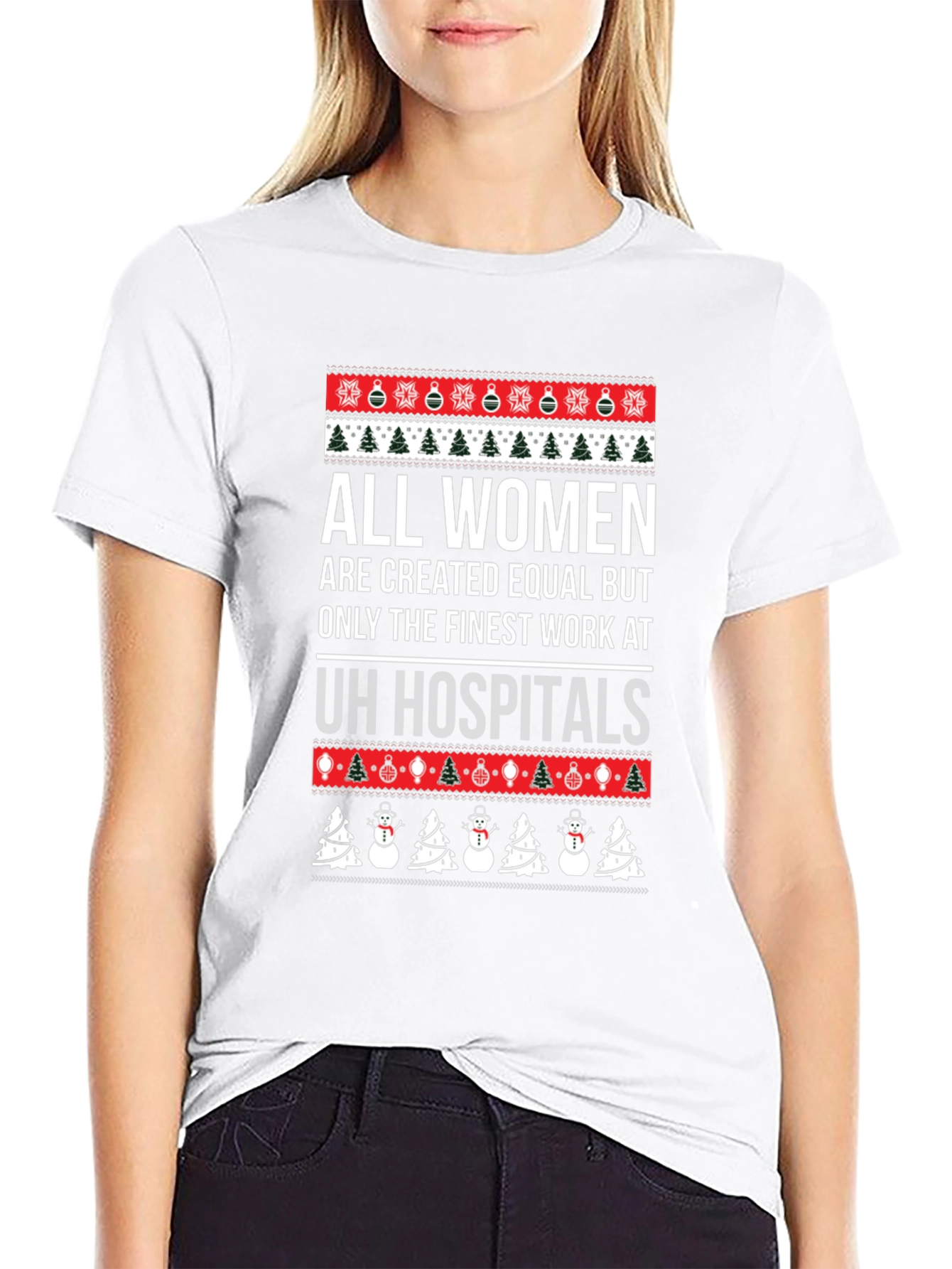 Funny Womens Hospital Christmas Graphic T-Shirt