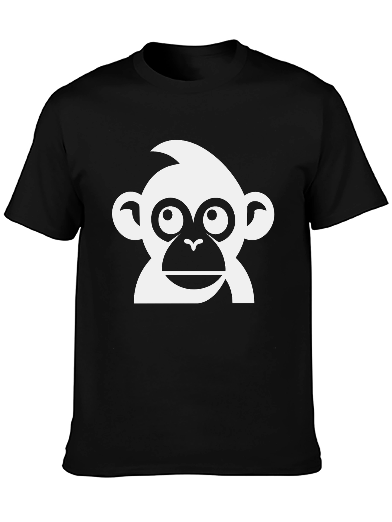 Monkey Graphic Tee - Black Cotton T-Shirt